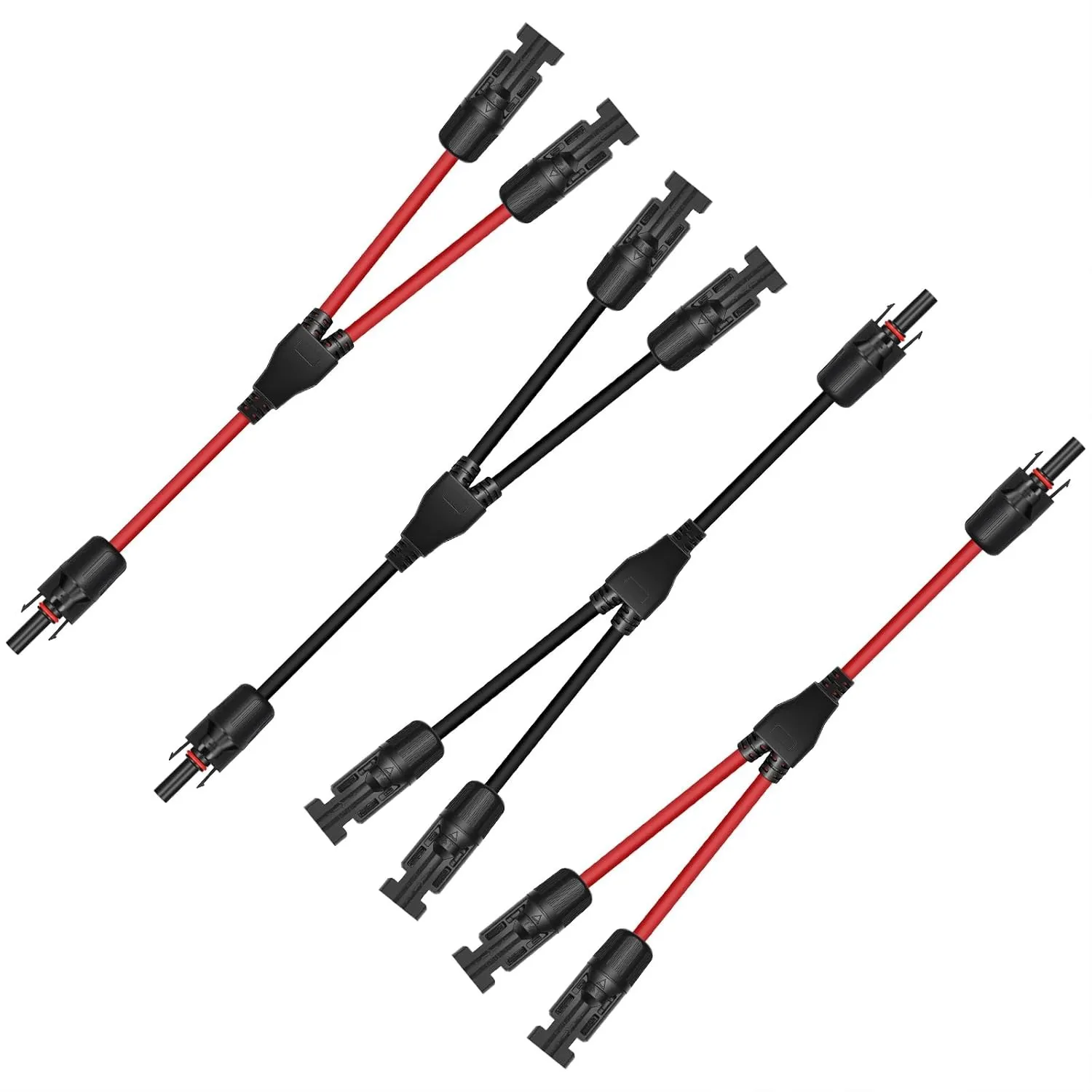Solarkabel Y-Verteiler(4mm²/6mm²),für Parallelen Photovoltaikanschluss (1 Rot + 1 Schwarz),Solarkabel Verbinder P68 Was…
