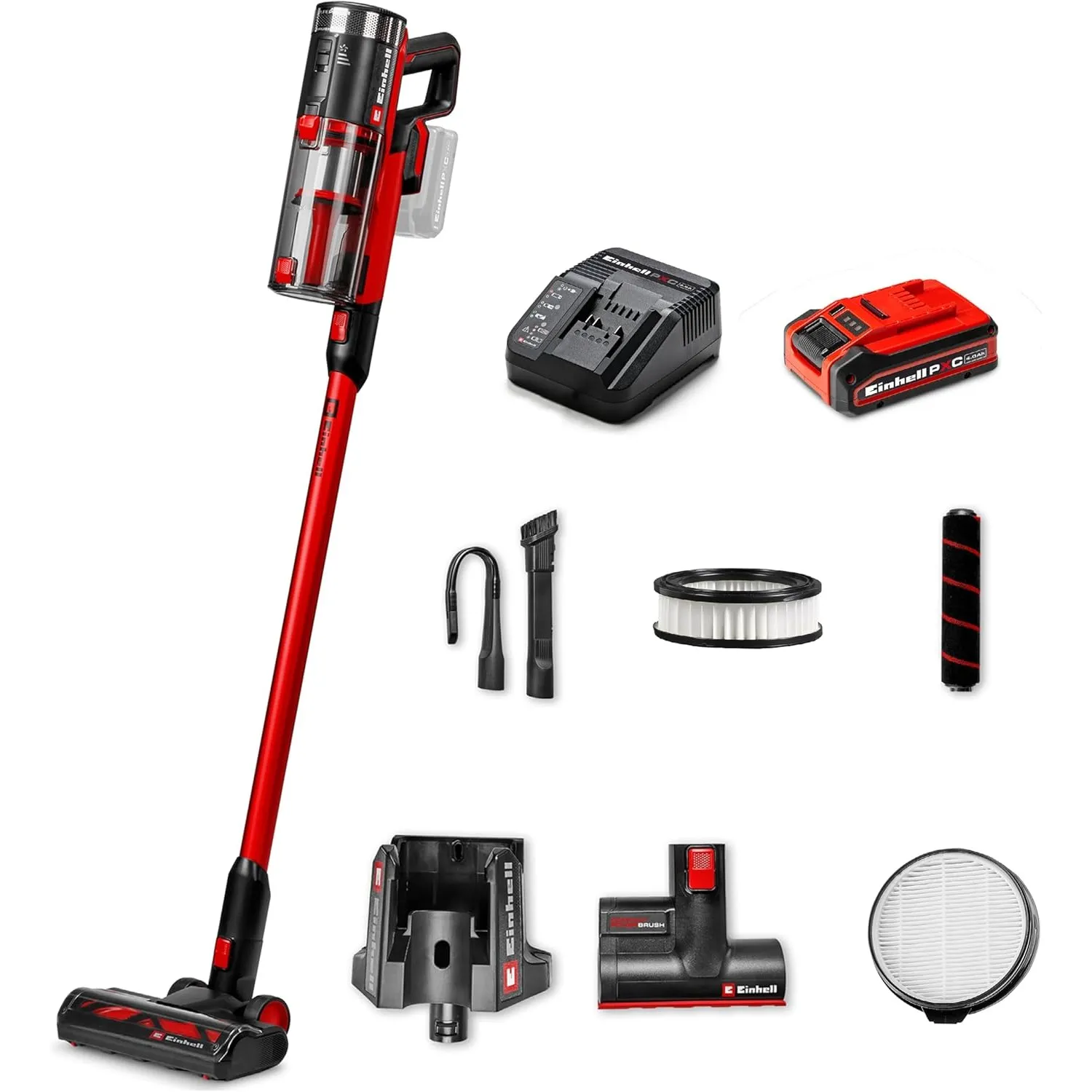 Einhell Akku-Stielstaubsauger TE-SV 18/270 Li BL Kit Power X-Change (18 V, Brushless, 270 mbar, beutellos, 3 Leistungsm…