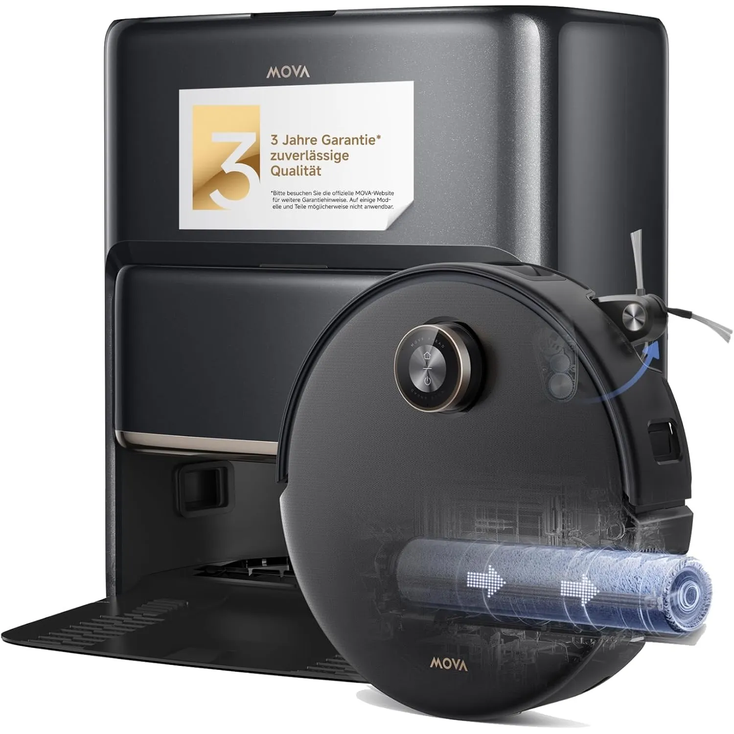 MOVA Z60 Ultra Roller Complete, HydroForce-Wischen, AutoShield-Tech Schwarz