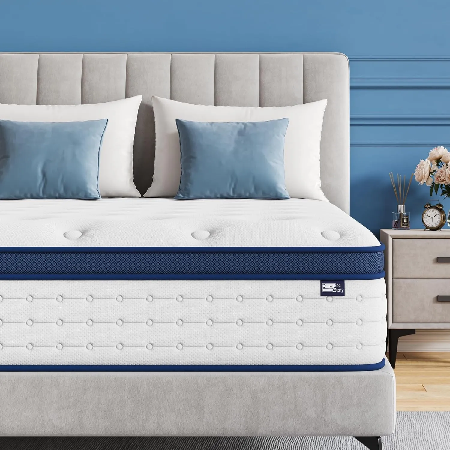 BedStory Matratze 140x200cm, 7-Zonen Taschenfederkernmatratze Höhe 26cm, H4 Härtegrad Matratze, Gedächtnisschaum und un…