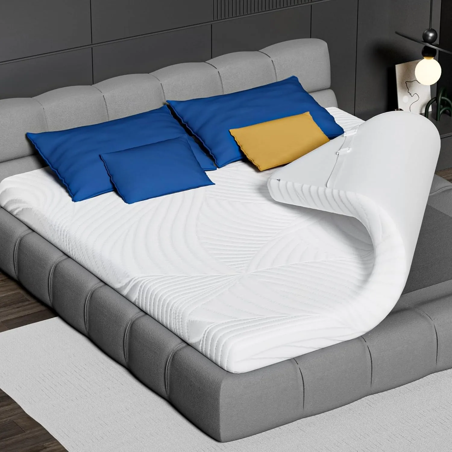 Matratzentopper 140x200cm Memory Foam - Bequeme Matratzen Topper 5cm Visco-Schaum Ergonomische Unterstützung für Boxspr…