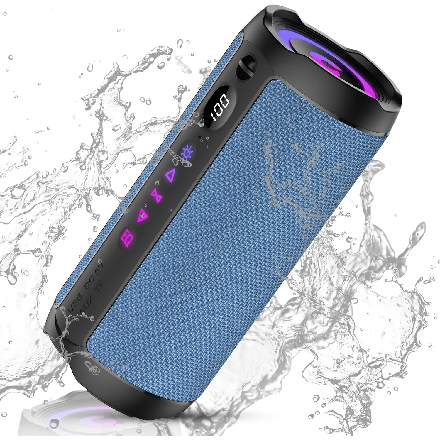 coioc Bluetooth Lautsprecher mit Licht, Bluetooth 5.4 Musikbox,25W Dual Lautsprecher, LED Anzeige & 25 Std Akku,Dualen …