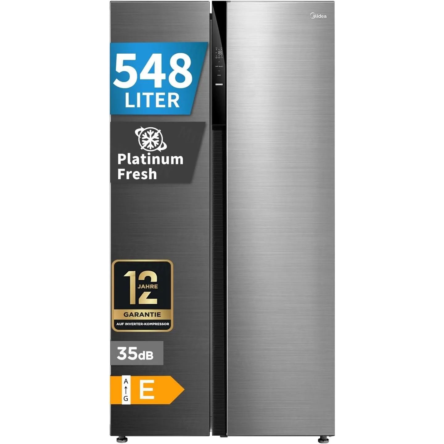 Midea Side-by-Side Kühlschrank 548 L, No Frost, Dual-Inverter, 35 dB