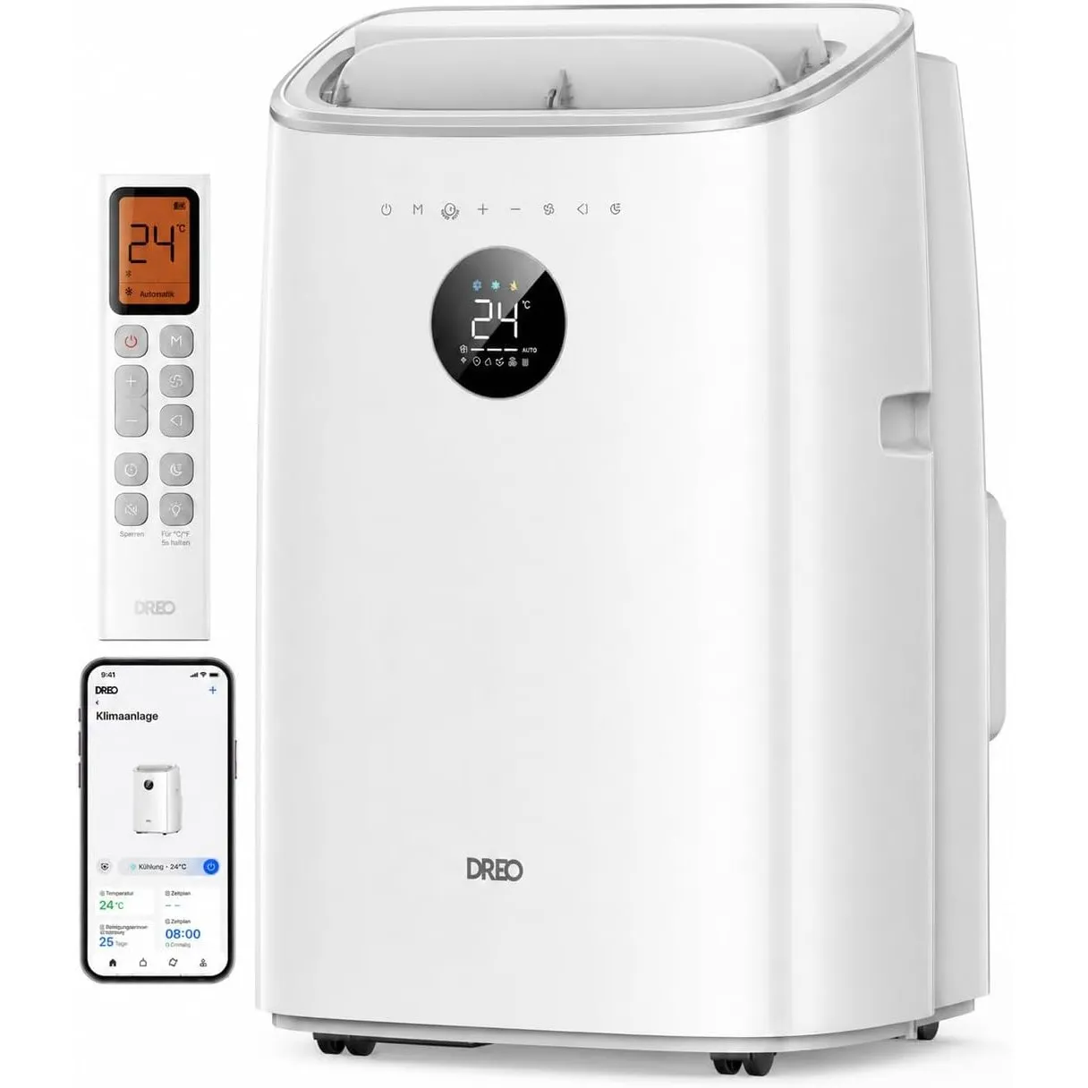 DREO Klimaanlage Mobil, 7.500 BTU Mobiles Klimagerät für Schlafzimmer & Büro, 3-in-1 Kühlen/Ventilieren/Entfeuchten, Ap…