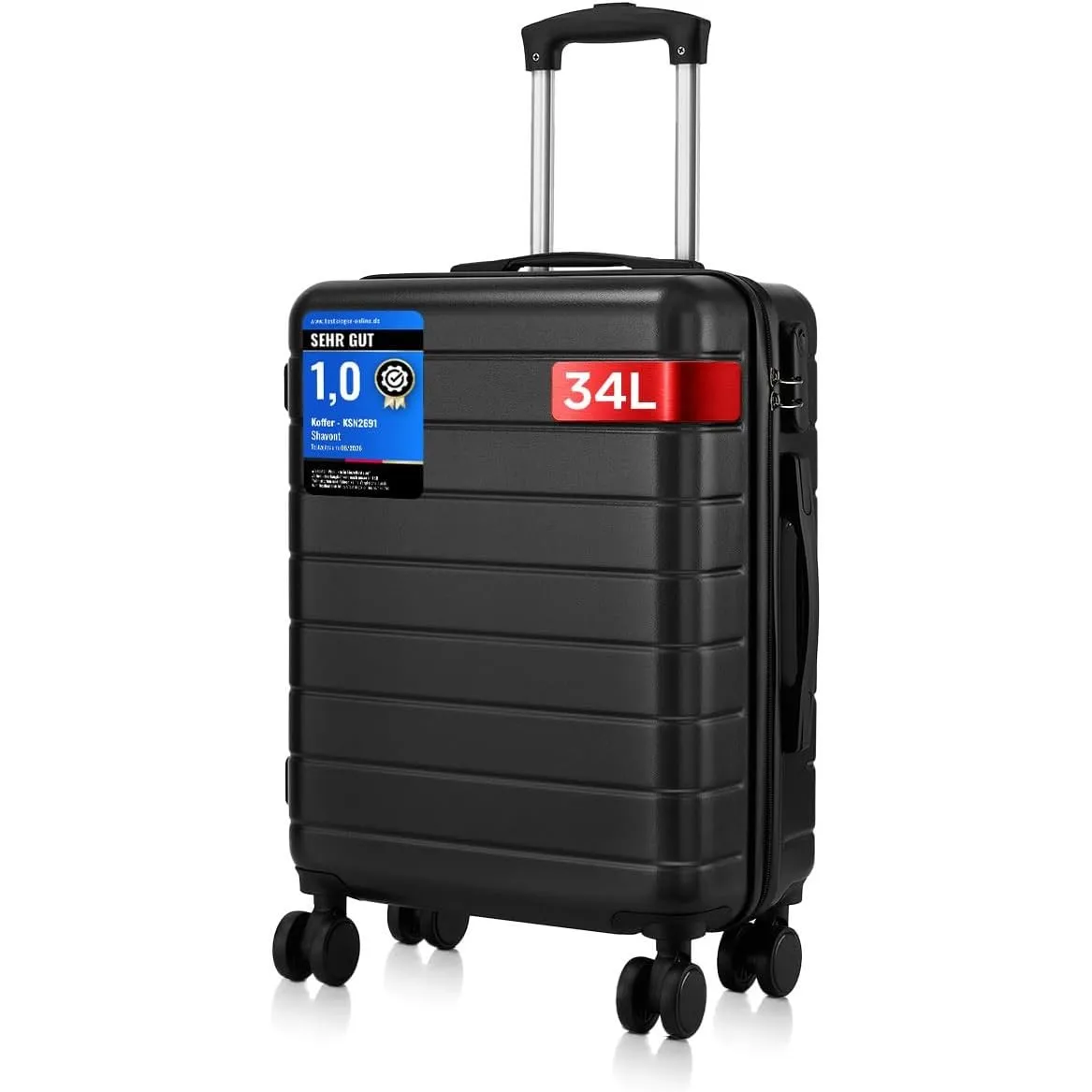 Handgepäck Koffer 55x40x20 cm, Ryanair Kabinentrolley mit 4 Rollen