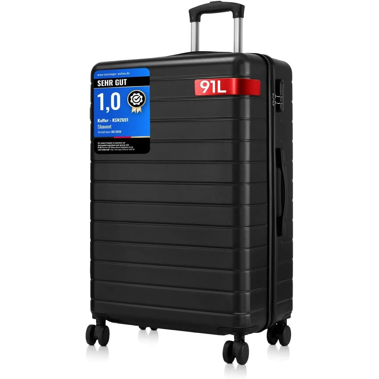 Koffer XL 76 cm, Leichter ABS+PC-Hartschalenkoffer mit 4 Rollen