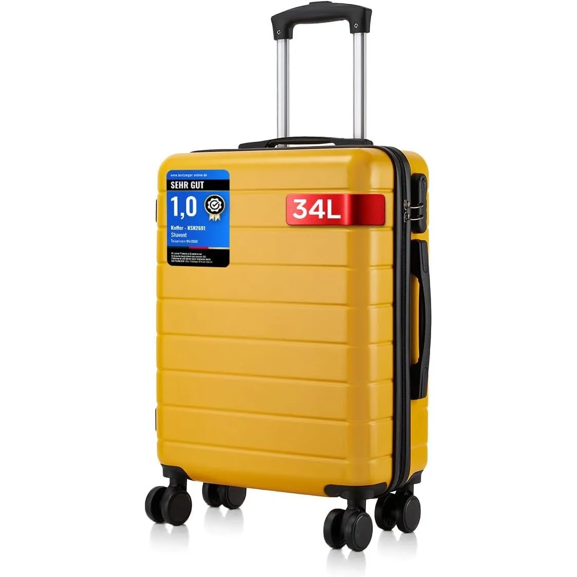 Handgepäck Koffer 55x40x20 cm, Ryanair Kabinentrolley mit 4 Rollen