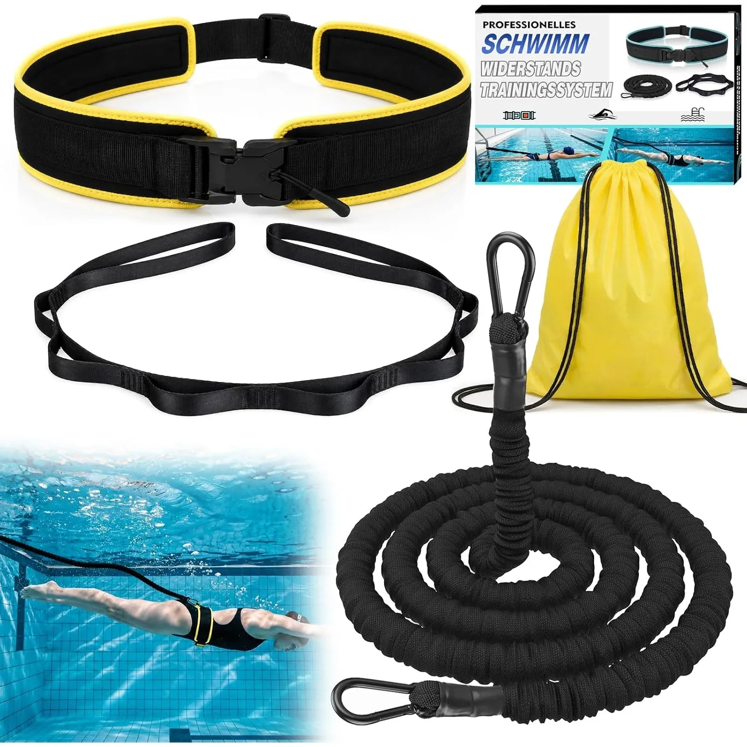 Premium Schwimmgürtel Erwachsene für Pool,3.5-8 M Schwimmgurt mit elastischen Gummibändere,Schwimmhilfe Erwachsene Geei…