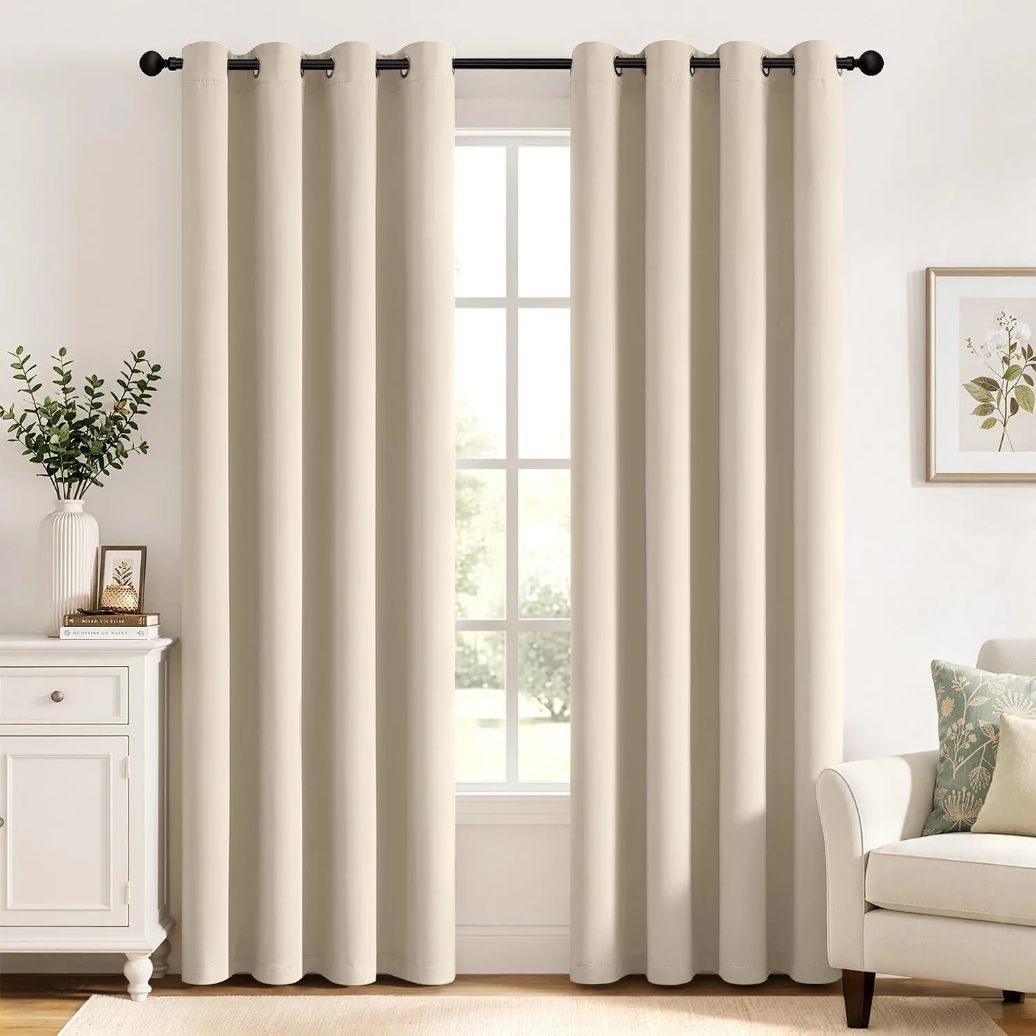 MIULEE Verdunklungsvorhänge Thermo Blickdicht Ösen 2er Set 140x260cm Braun