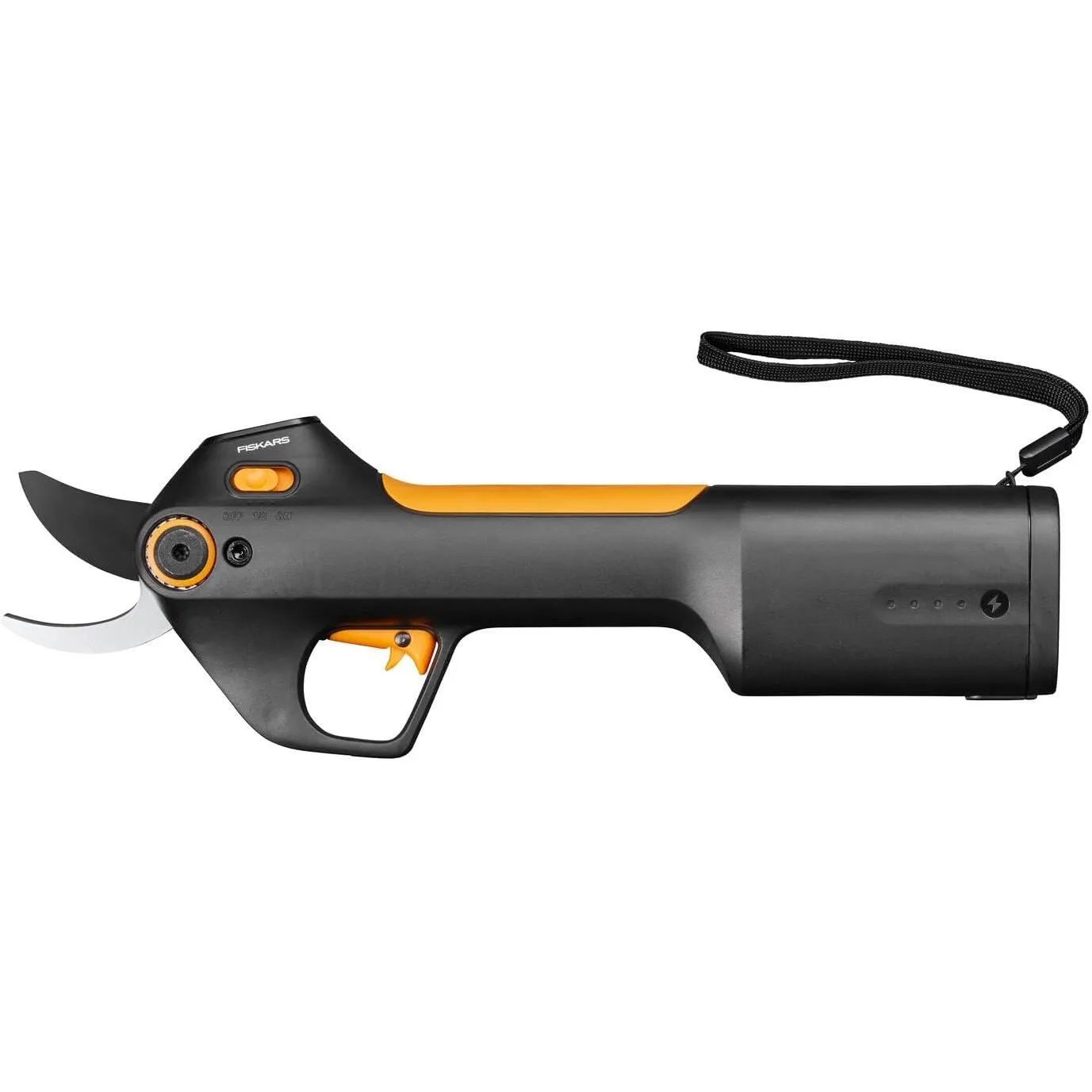 Fiskars Akku-Gartenschere M Bypass, Integrierter 8V Lithium-Ionen-Akku