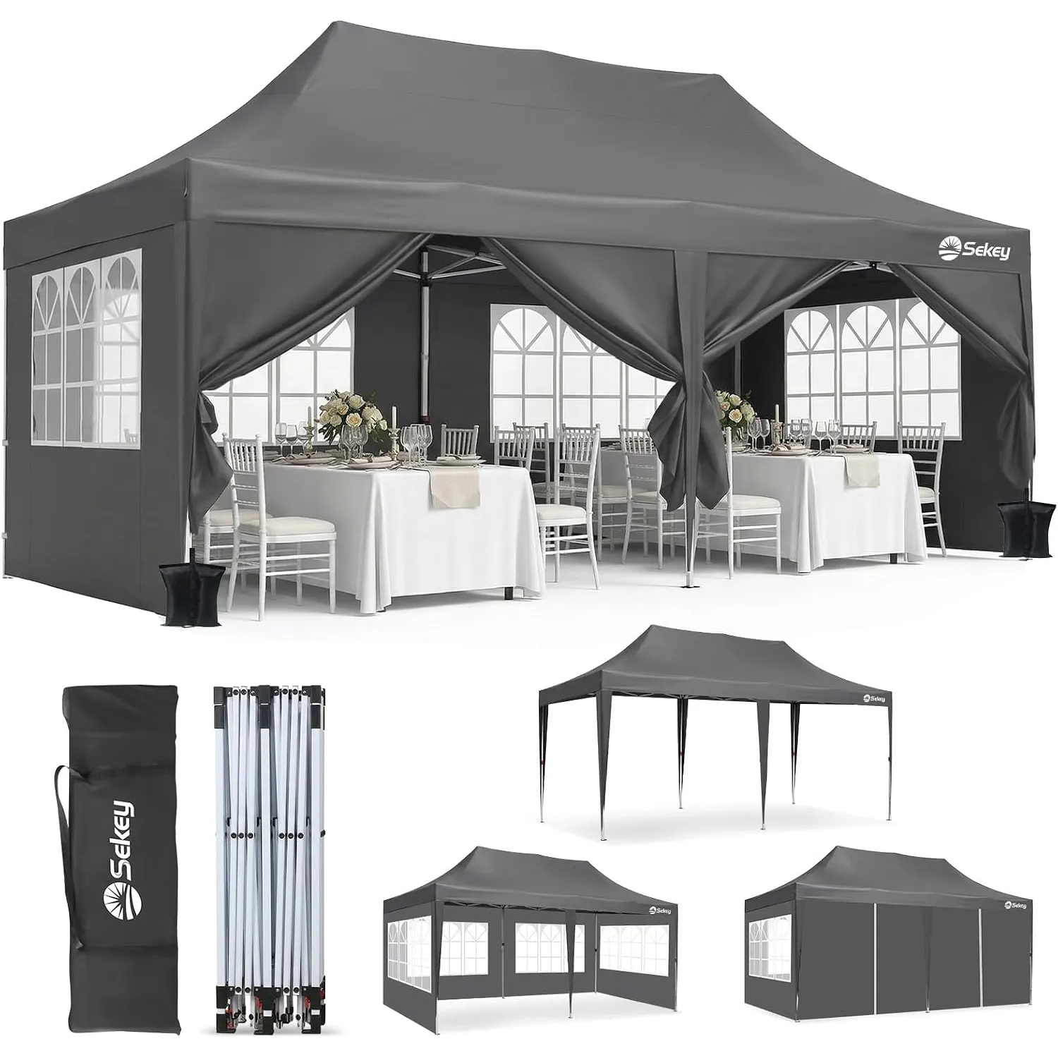 Sekey Event Pro Serie | Faltpavillon 3x6 Wasserdicht Stabil Winterfest