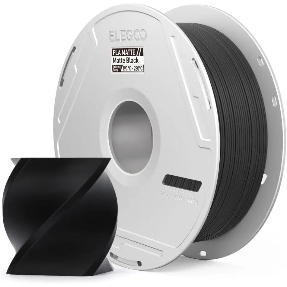 ELEGOO Matte PLA Filament Wiederverwendbarer Spule 1.75mm Schwarz 1KG