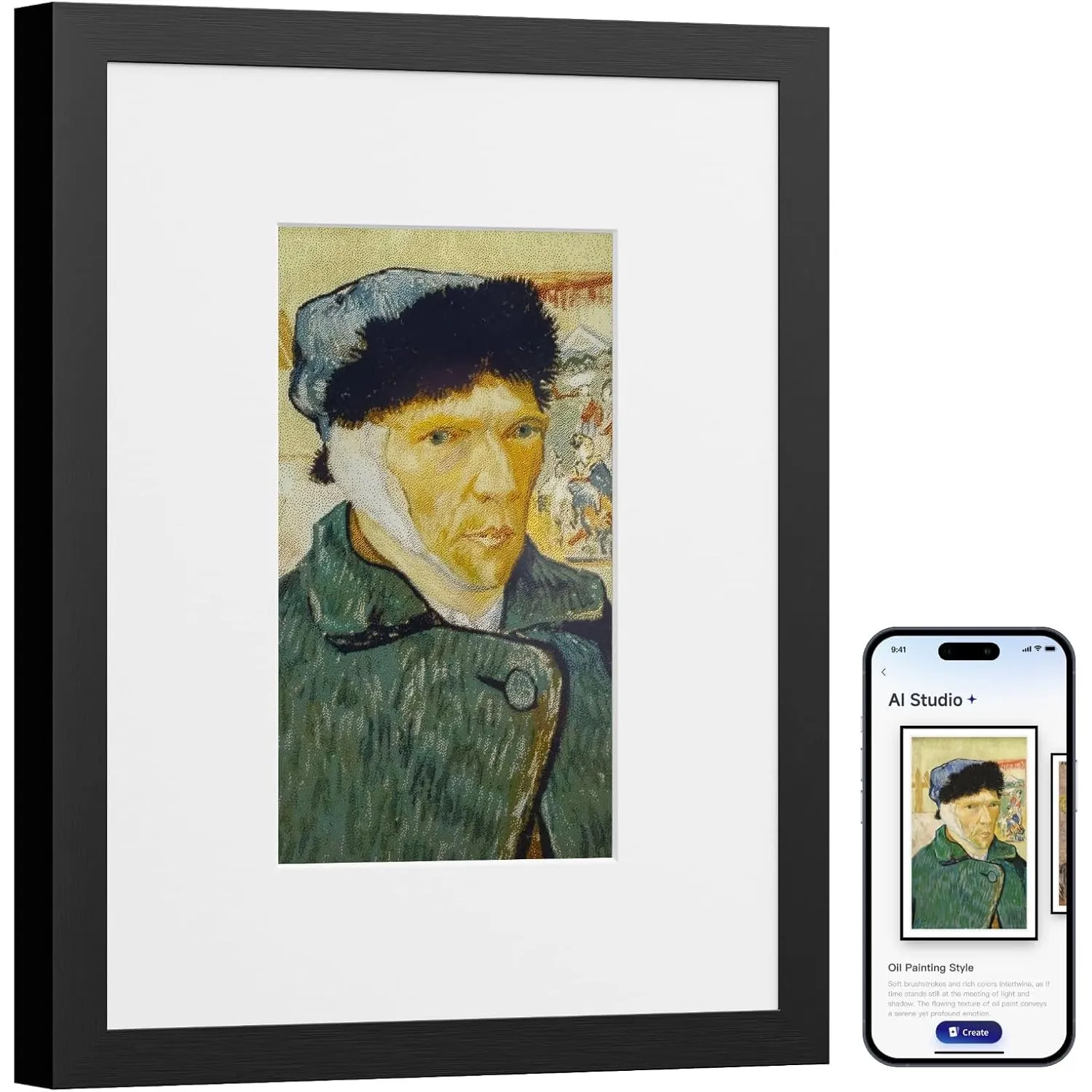 SwitchBot KI Art Frame 7.3'', Kabellos Digitaler Bilderrahmen, Elektronisch-Ink-Bilderrahmen, Extrem Lange Akkulaufzeit…