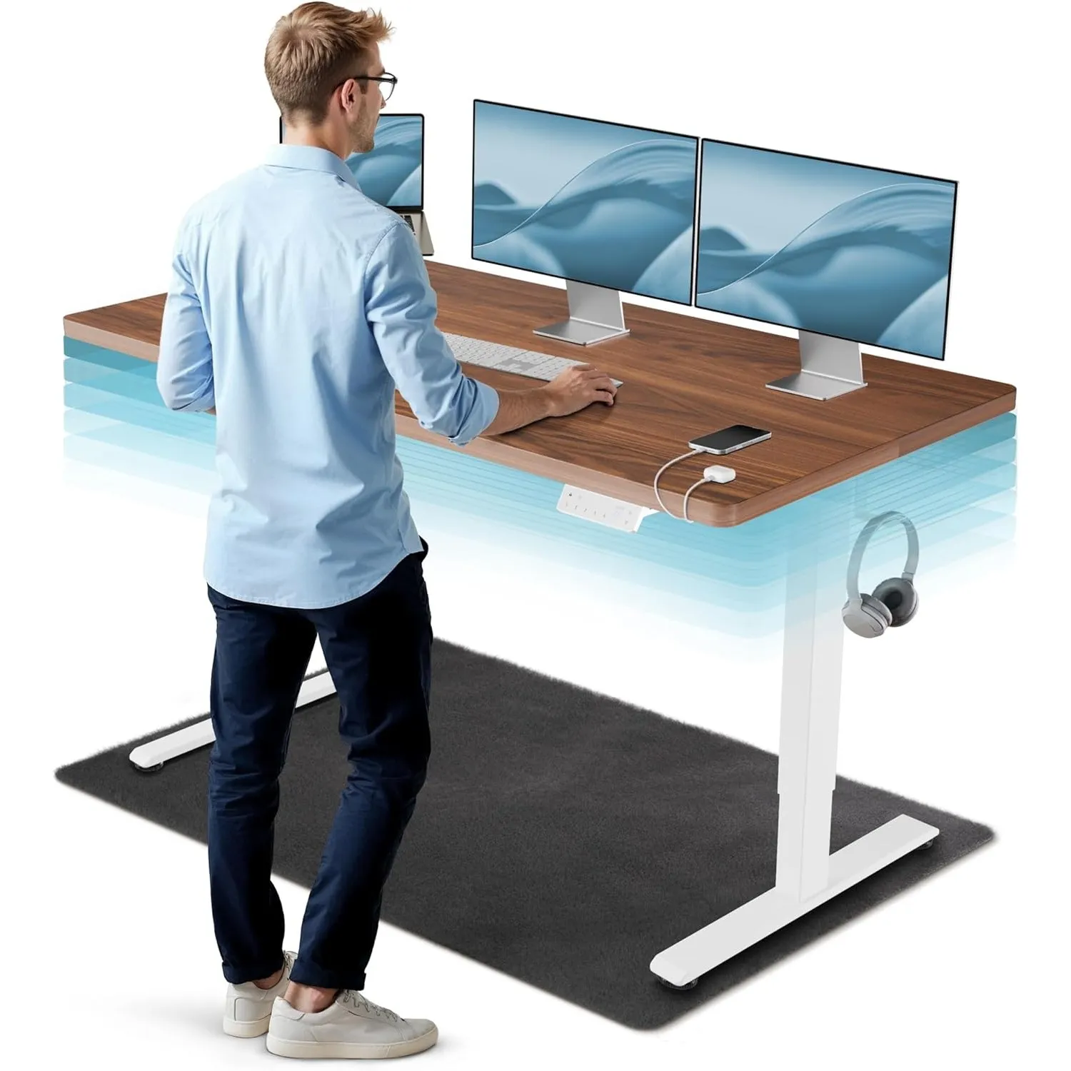 CLOUVOU CleverDesk Höhenverstellbarer Schreibtisch elektrisch [TESTSIEGER]