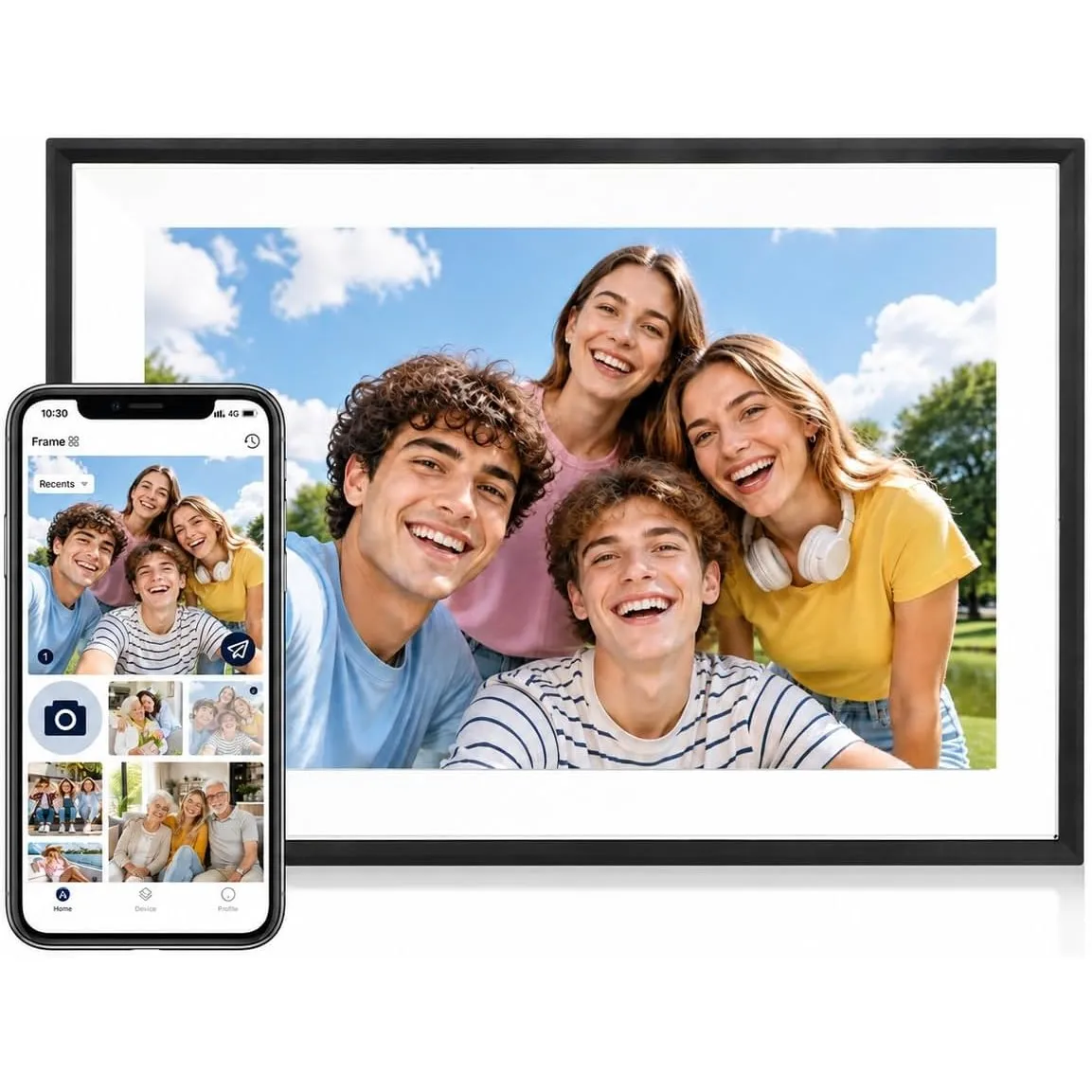 Digitaler Bilderrahmen mit WLAN, 10,1-Zoll-Digitaler Bilderrahmen, 1280 × 800 HD-IPS-Touchscreen, automatische Drehung,…
