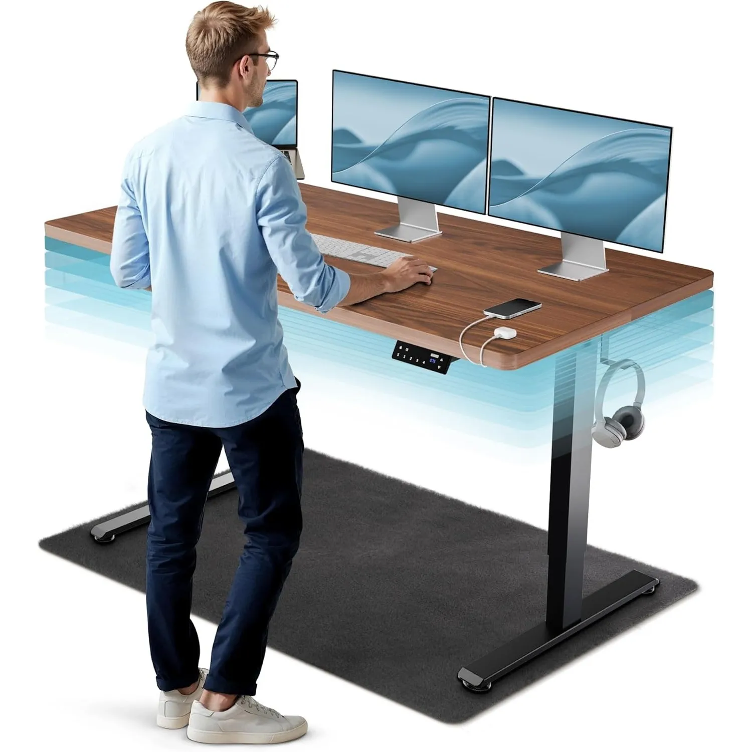 CLOUVOU CleverDesk Höhenverstellbarer Schreibtisch elektrisch [TESTSIEGER]