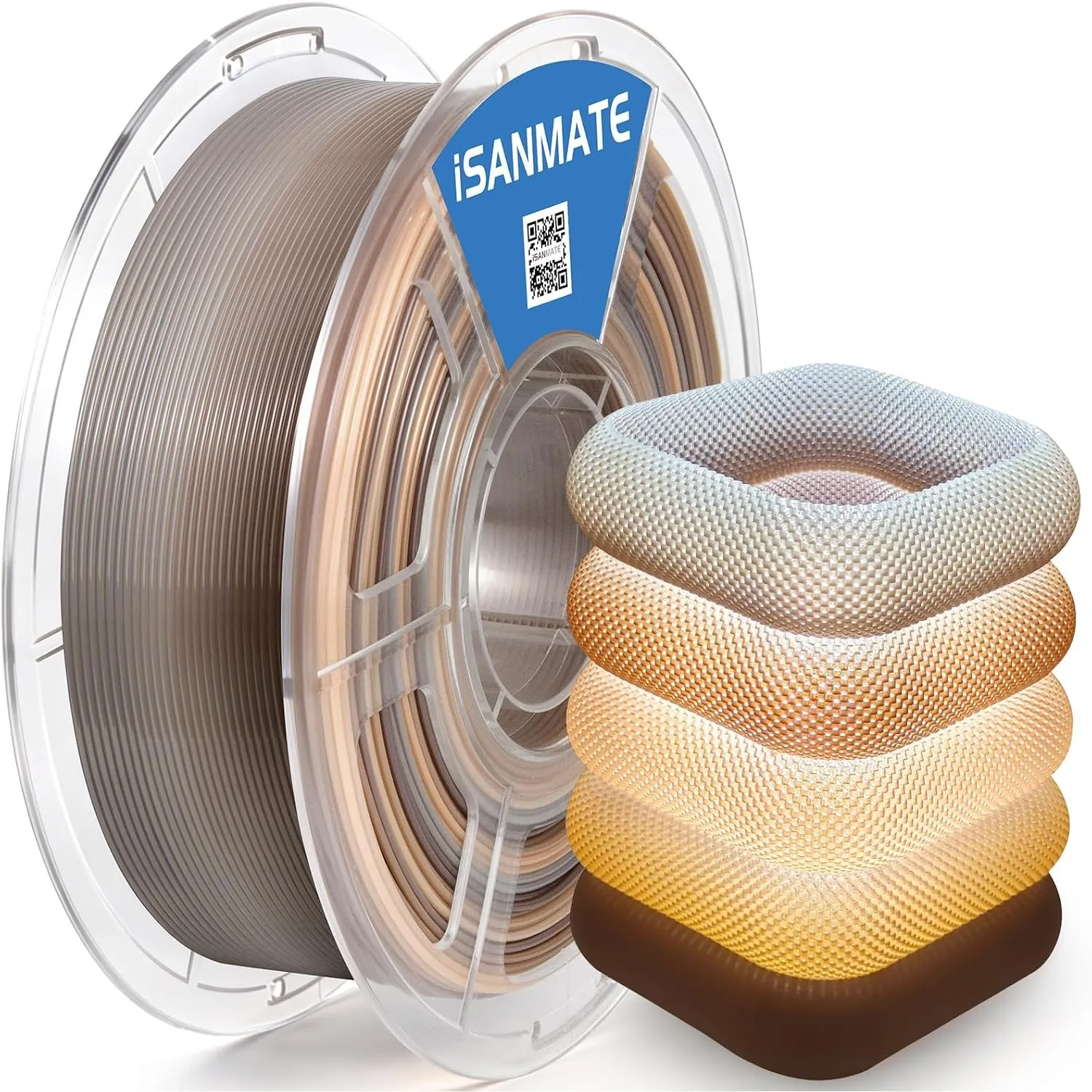 iSANMATE High Speed PETG Translucent Filament 1.75mm, PETG Transparent Gradient Filament, Maßgenauigkeit +/- 0.02mm, 1K…