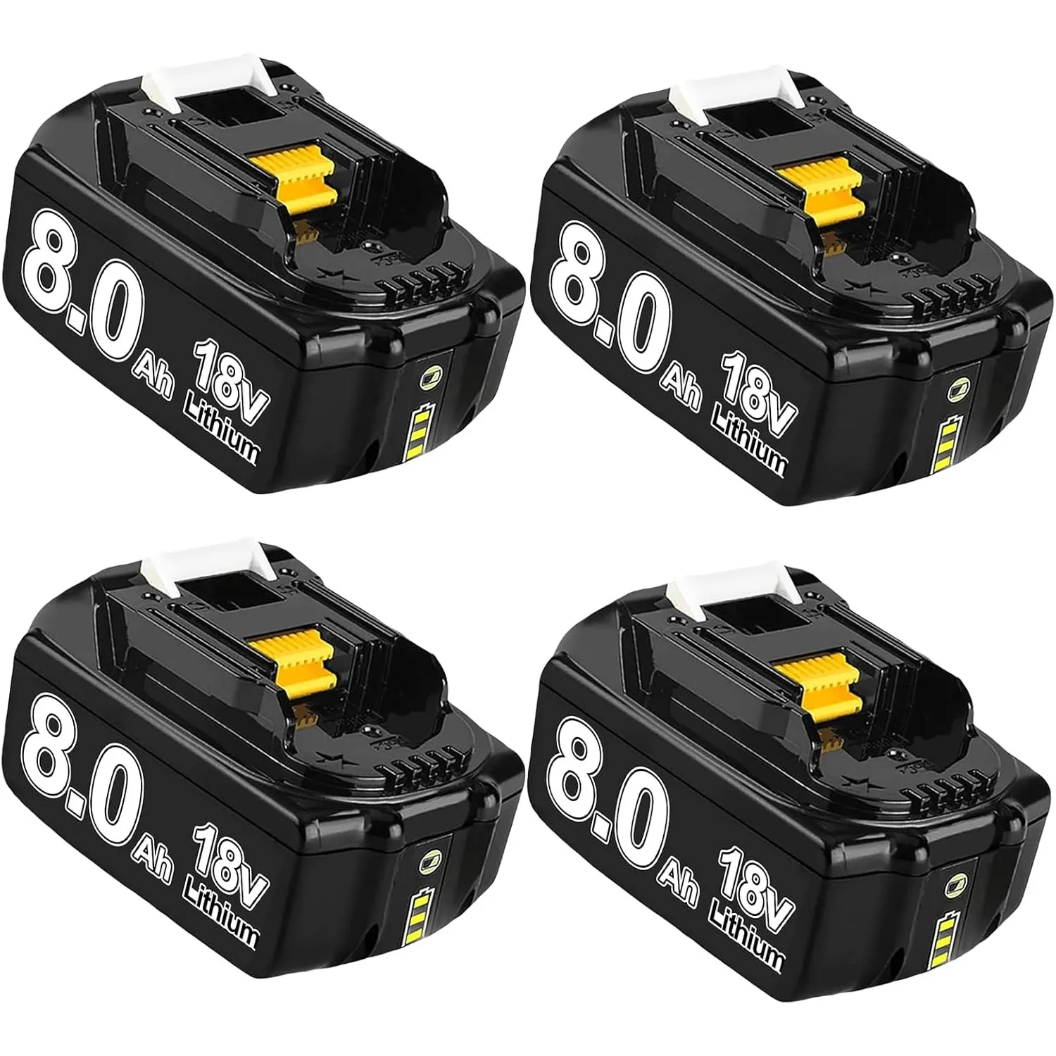 4 Stück Ersatzakku für Makita Akku 18V 8,0Ah Kompatibel mit Makita 18V Akku BL1860B BL1850B BL1830 BL1860 BL1850 BL1815…