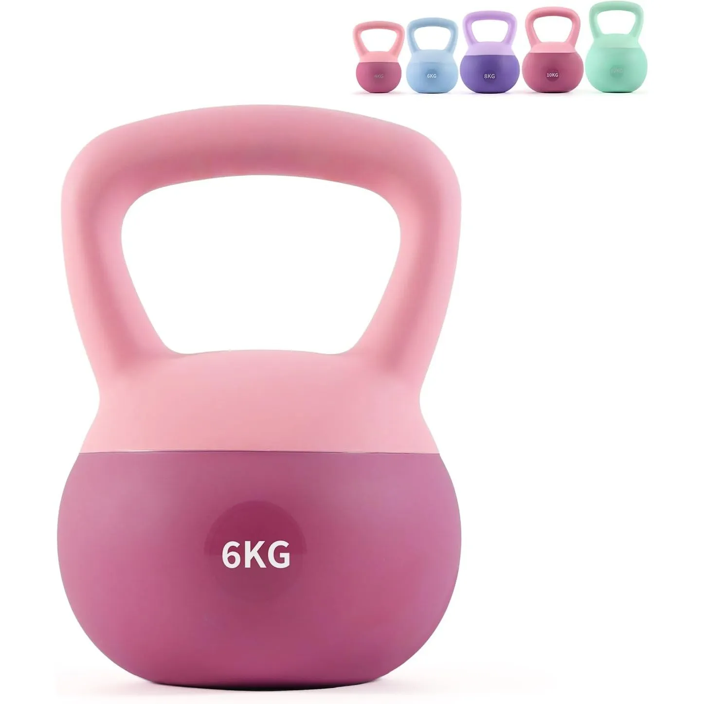 Soft Kettlebell 4-12kg - Bodenschonend und Leise, Eisensand-Kugelhantel mit ergonomischem Griff für Training zu Hause, …