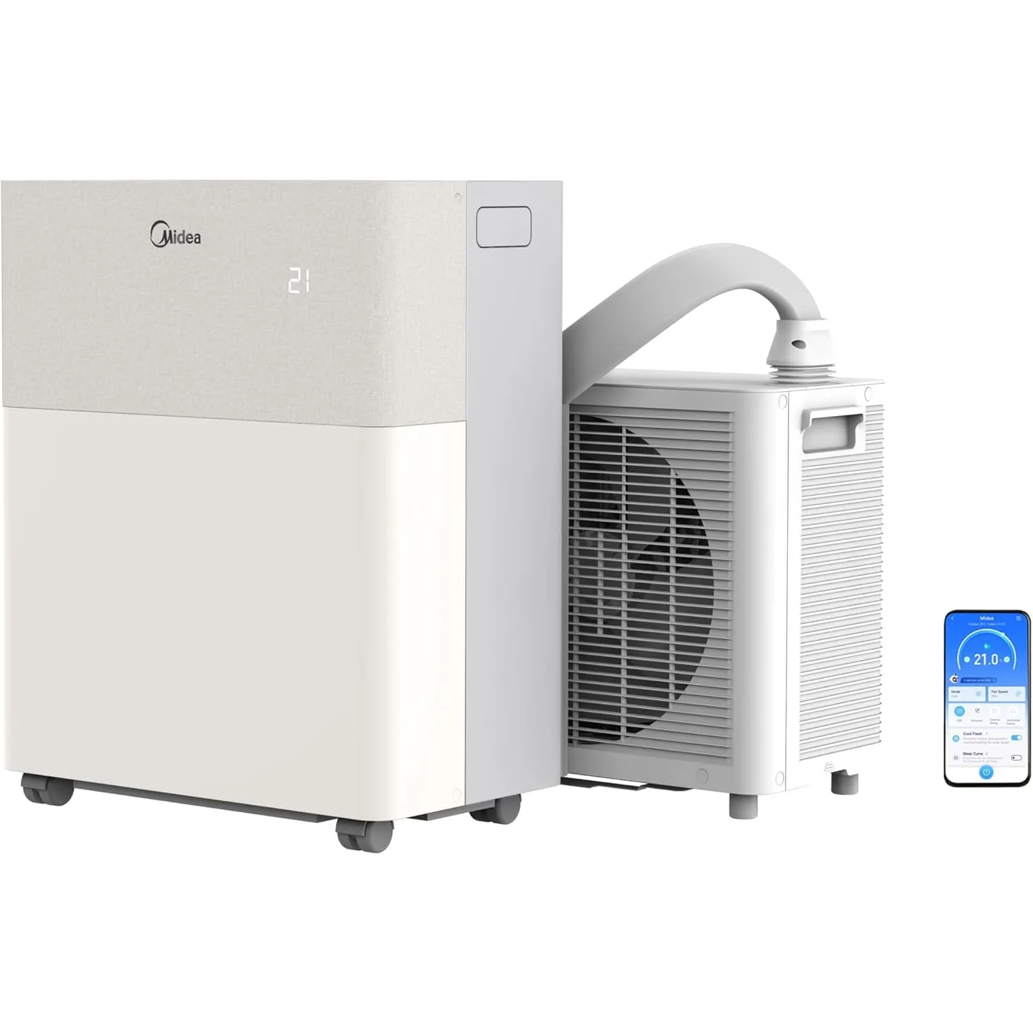 Midea PortaSplit-E Mobile Klimaanlage,Kühlen A++/Heizen A+, 12000 BTU 3,5kW,Mini-Split-Klimaanlage, Farbe Pfirsich,für …