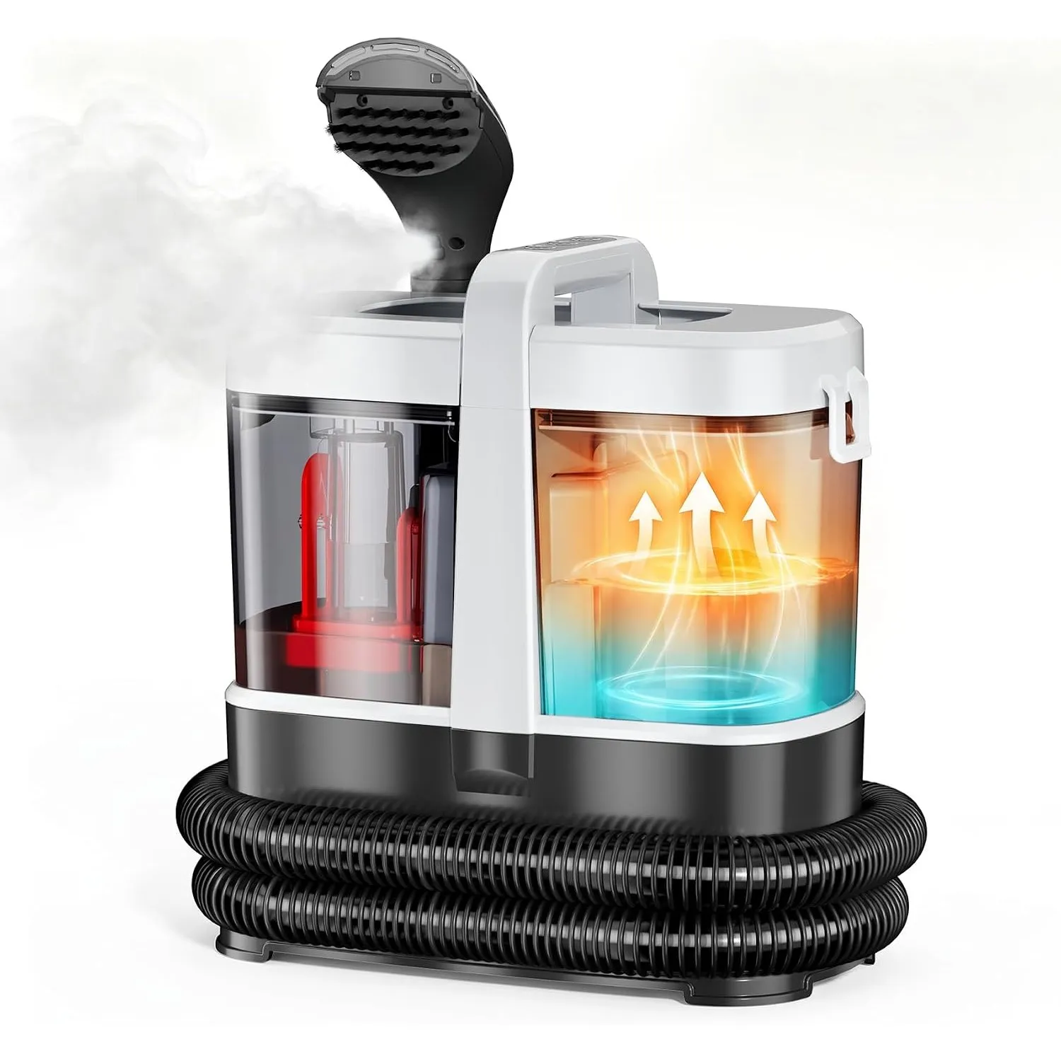 Polsterreiniger Nasssauger Waschsauger, 20KPa Dampfreiniger mit 1,7L Wassertank, Teppichreiniger Fleckenentferner für S…