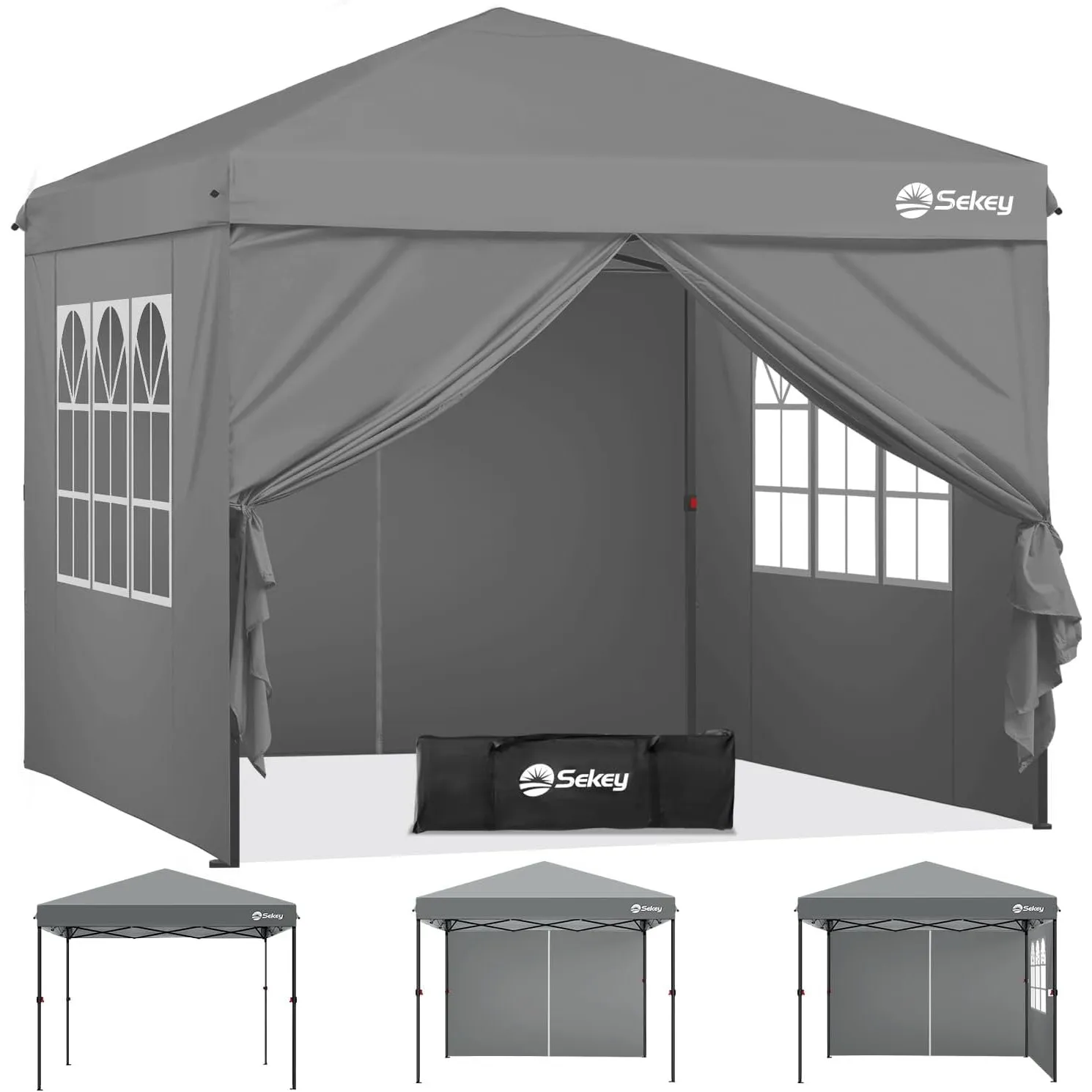 Sekey Premium Serie | Pop Up Faltpavillon 3x3 mit 4 Seitenwänden
