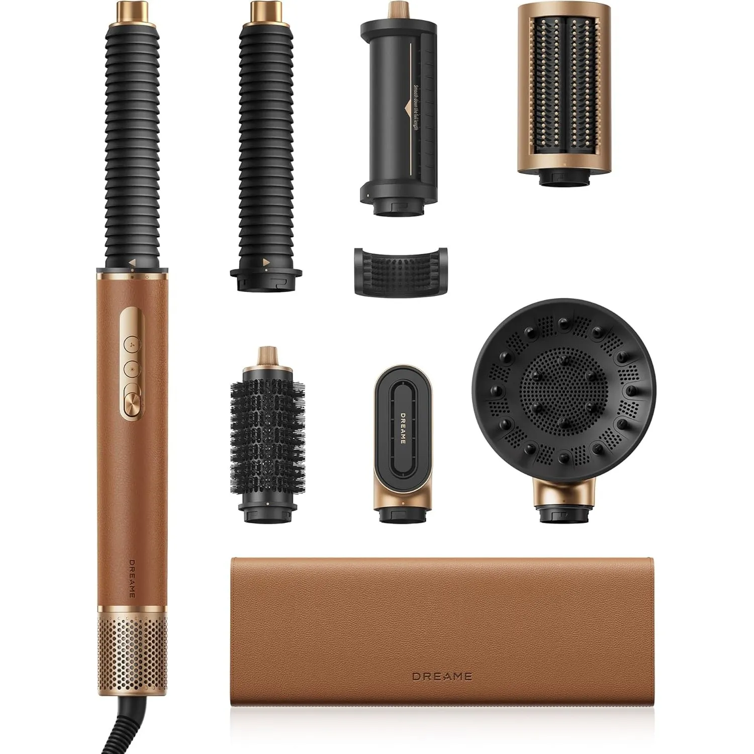 Dreame AirStyle Pro 2 Gold 7-in-1 Haarstyler, Magnetdesign | 2 Lockenaufsätze, Volumen für das Haar, glättende Bürste, …