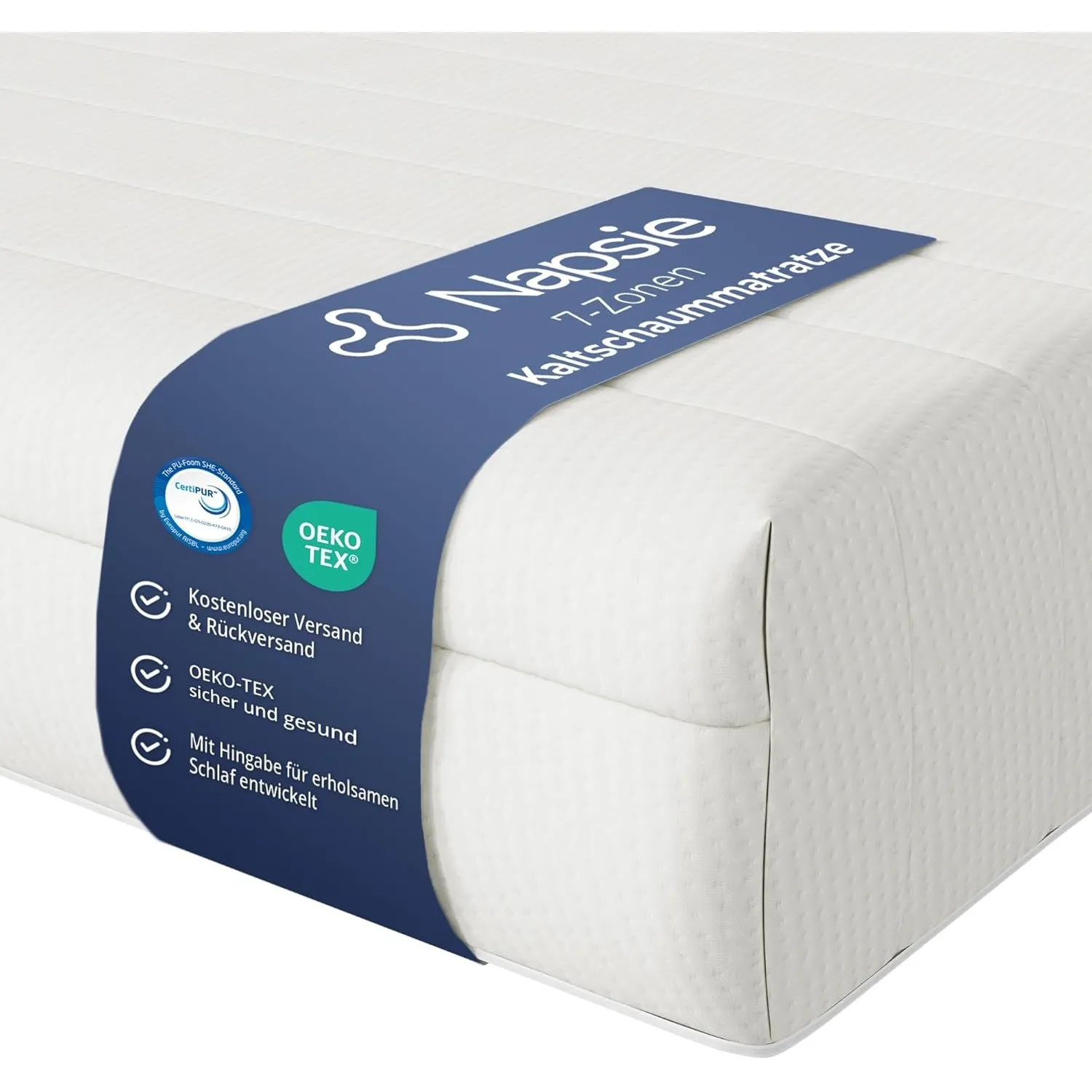 7-Zonen Matratze 120x200 cm | H3 Mittelfest | Ergonomische Kaltschaummatratze | Hypoallergen & Antibakteriell | Bezug a…