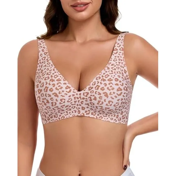 Jiuday Tiefer V Push Up BH Damen ohne Bügel Bequemer Jelly BH für Große Brüste Starker Halt Seamless Soft Bra Bügellose…