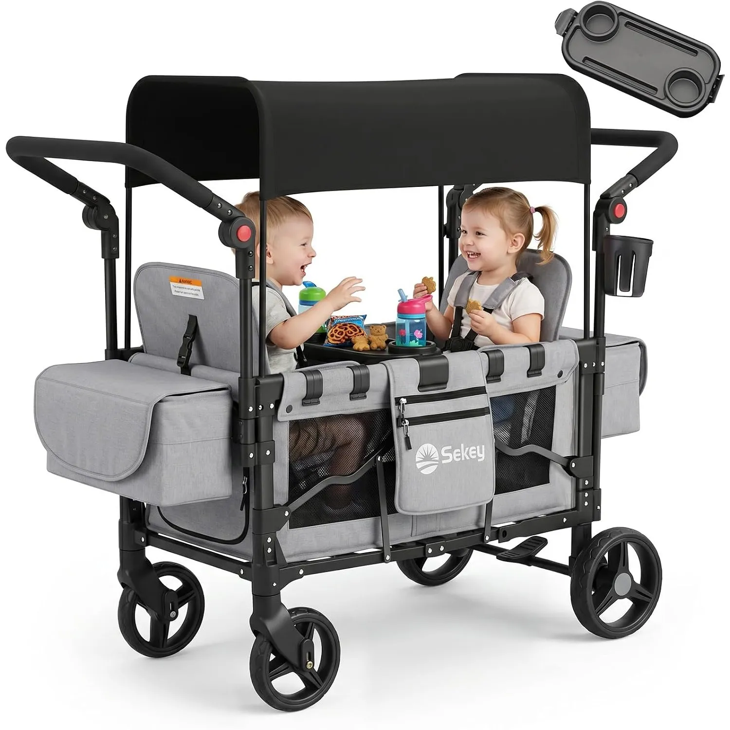 Sekey Bollerwagen Kinder Zwillingsmodus Luxer 6060, Kinderwagen Doppelsitz | Sekey Bollerwagen Kinder Zwillingsmodus Lu…