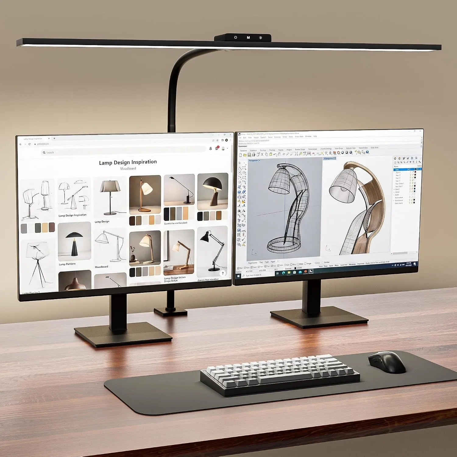 Schreibtischlampe LED Dimmbar, 80 cm Klemmbare Monitor Lampe