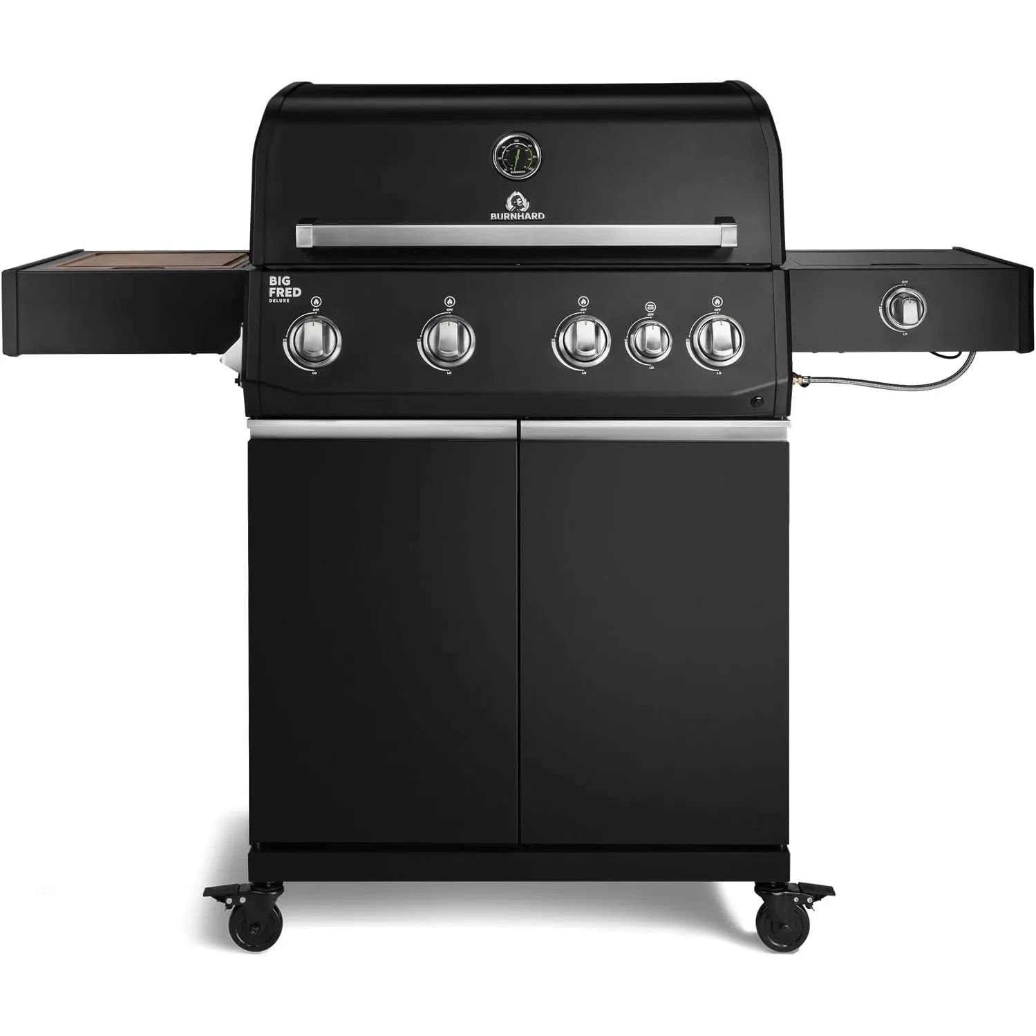 BURNHARD® Big FRED Deluxe Gasgrill 4-Brenner, Edelstahlrost, Schwarz-Matt