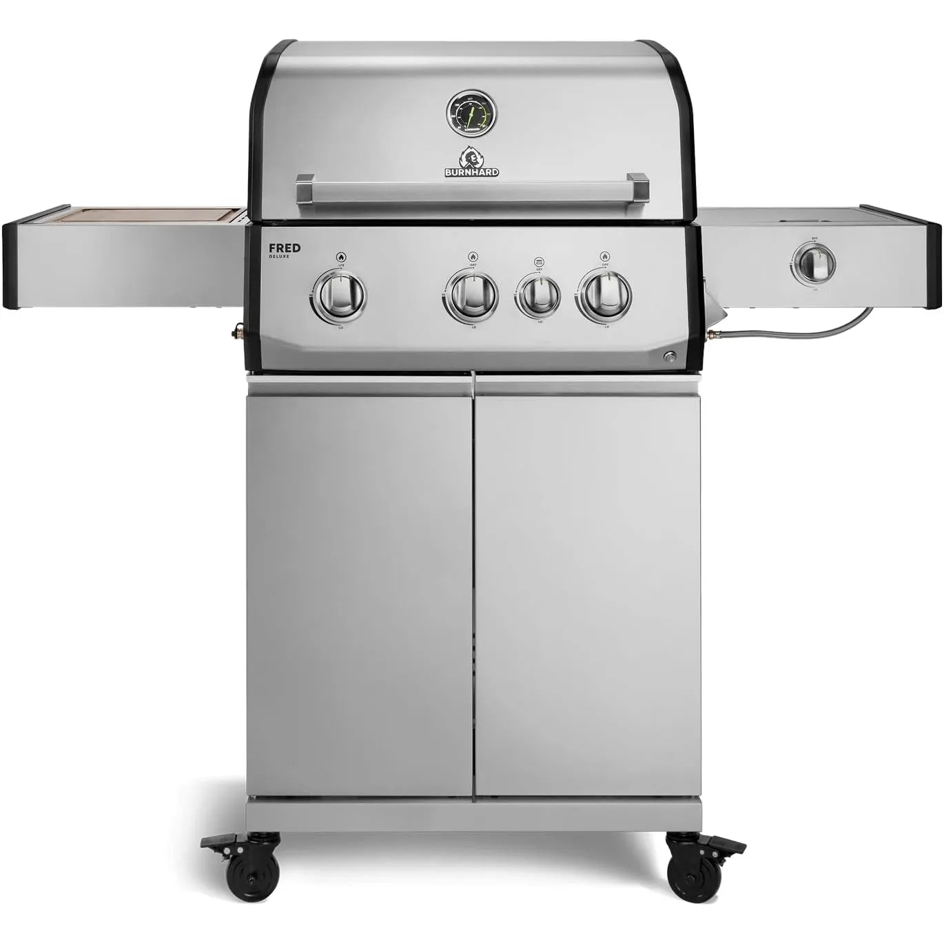 BURNHARD® FRED Deluxe Gasgrill 3-Brenner, Gusseisenrost, Edelstahl