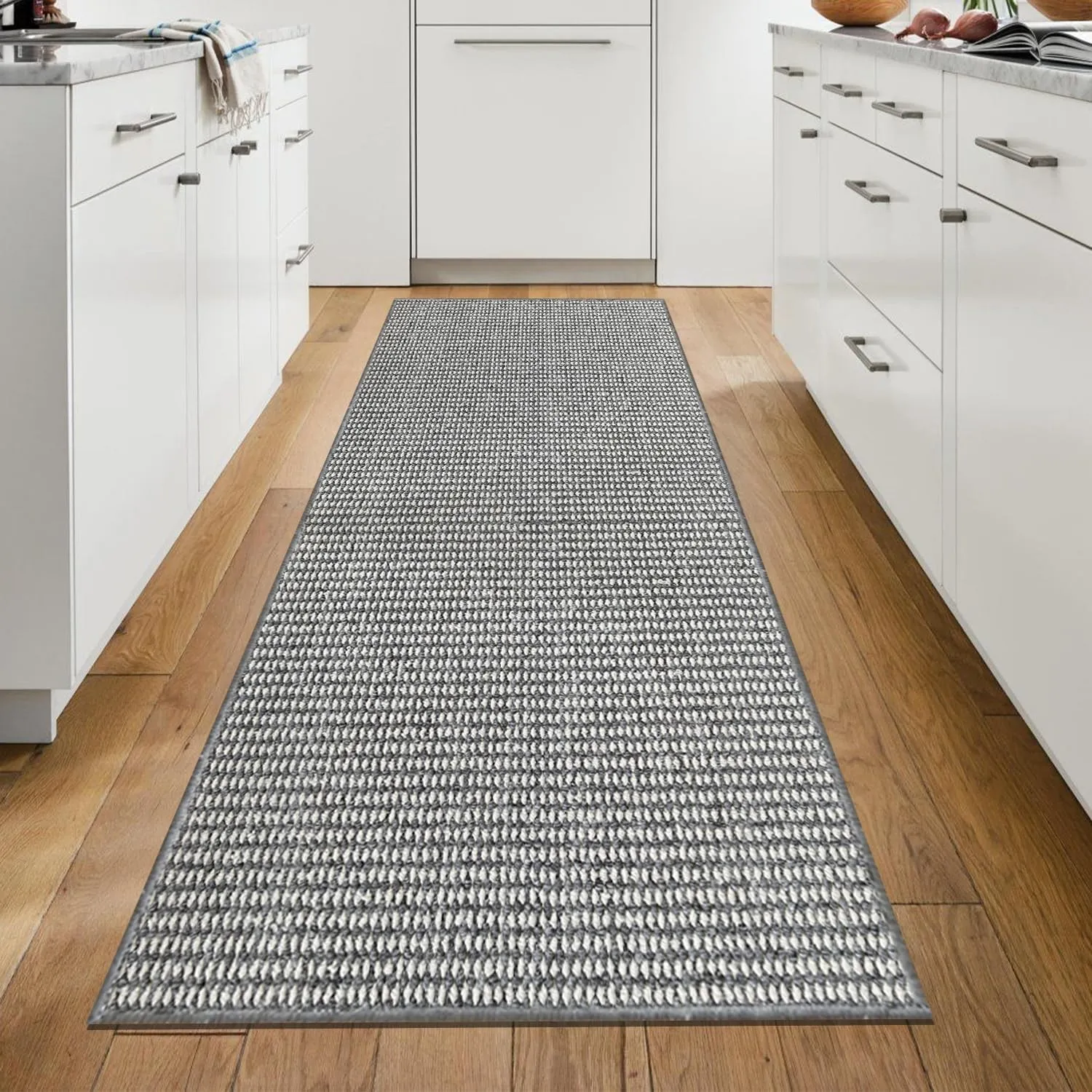 WTHYGB Teppich Läufer Flur, Küchenläufer 80x250cm rutschfest Waschbar | Bettvorleger für Waschküche, Vorzimmer, Schlafz…