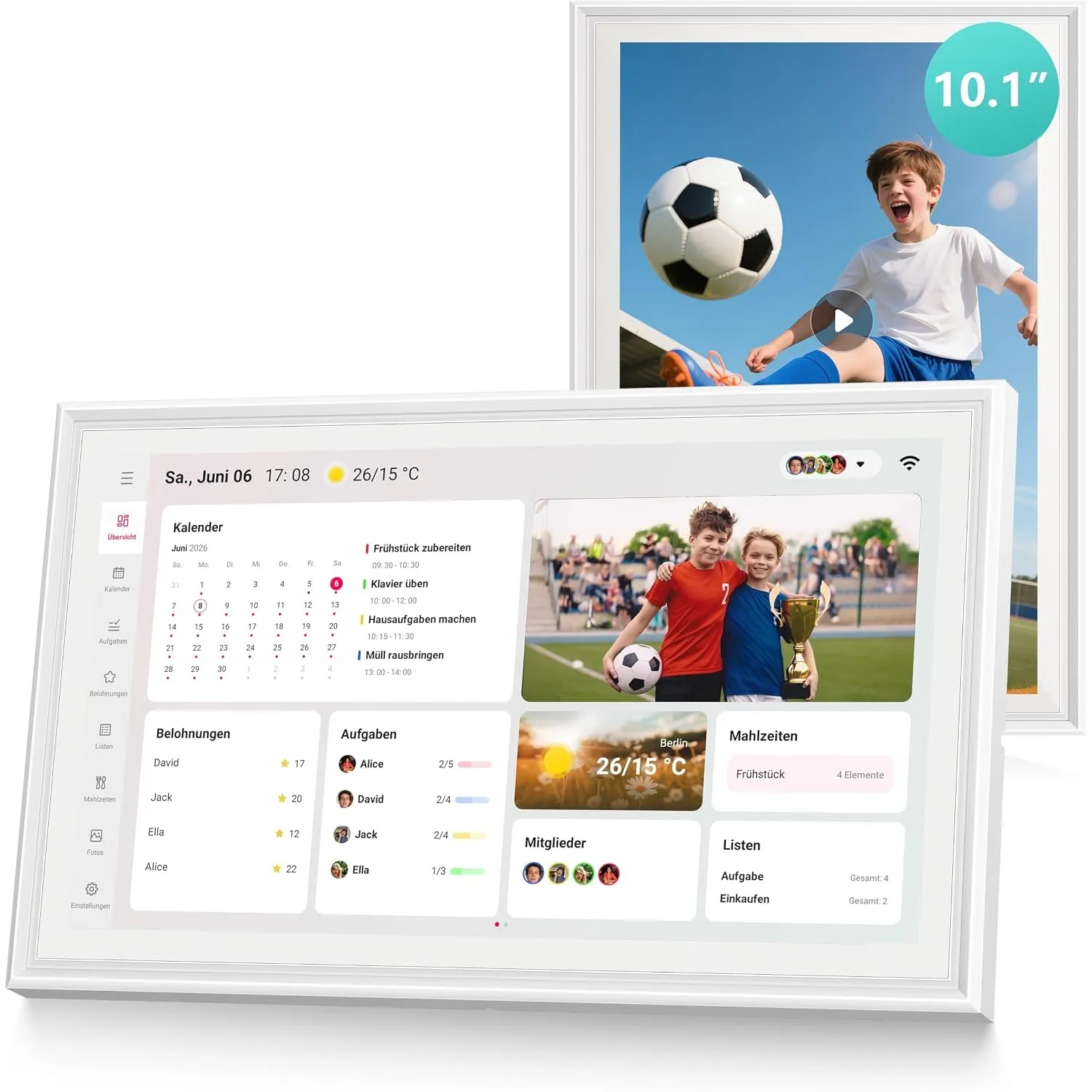 Airzeen Calendar, Digitaler Kalender 10.1", Ohne Abo, Smart Wandkalender