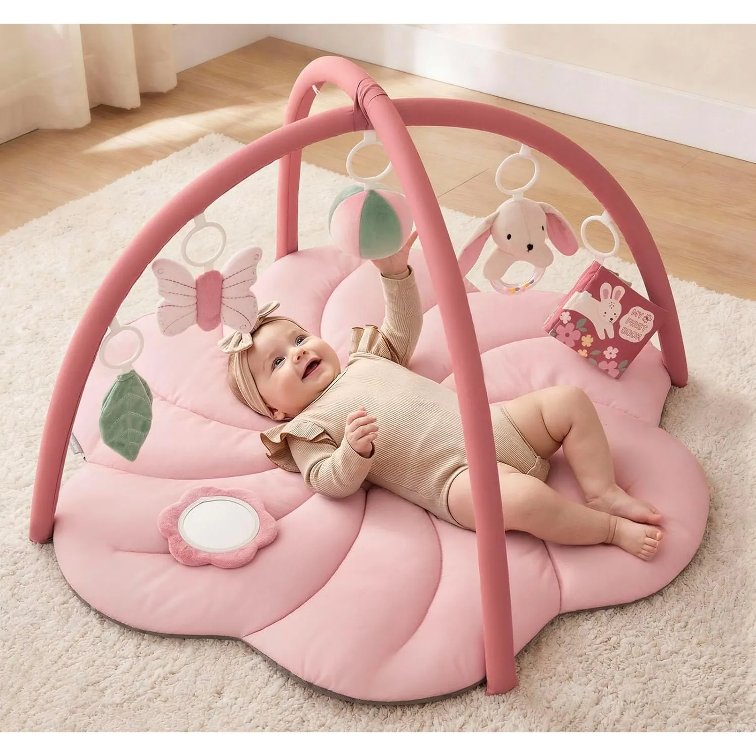 Blissful Diary Spielbogen Baby, Übergroßes Spieldecke Baby Gym Activity Decke mit 6 Abnehmbare Spielzeuge, krabbeldecke…