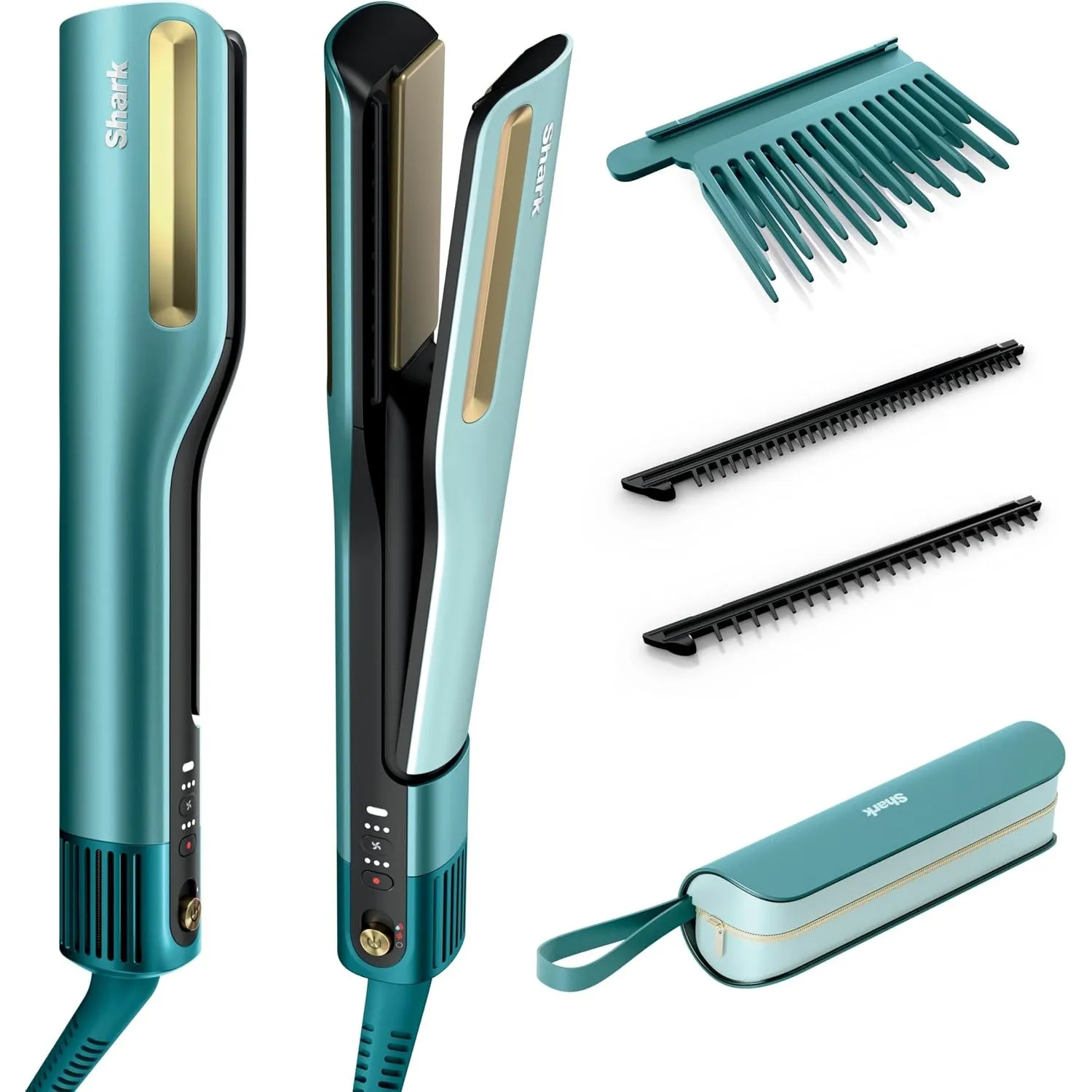 Shark SilkiPro Straight Glätteisen + Haartrockner Blau [HT401EUBL]