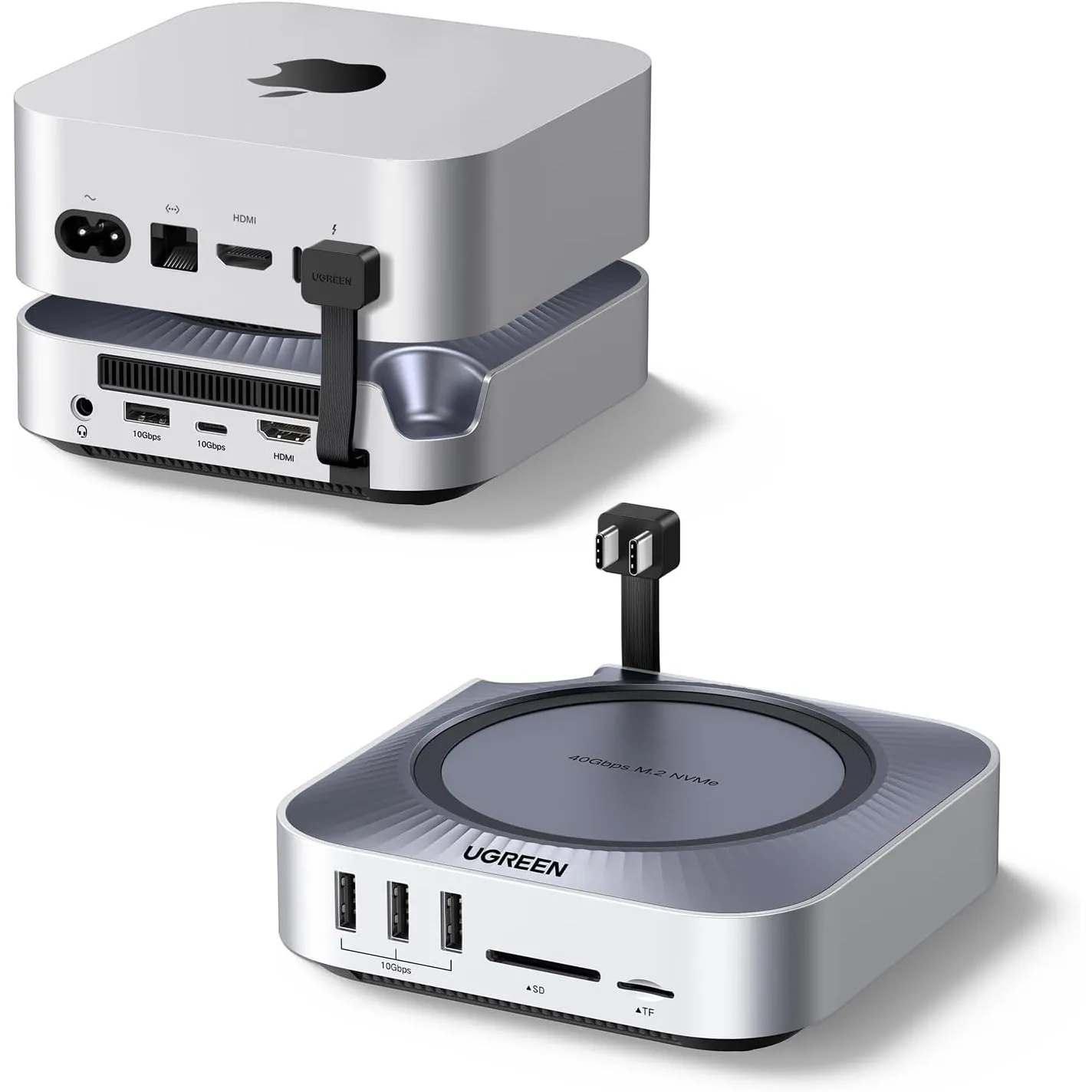 UGREEN Mac mini Dock 40Gbps M.2 NVMe, Kompatibel mit M6/M5 Pro/M4 Pro/M4