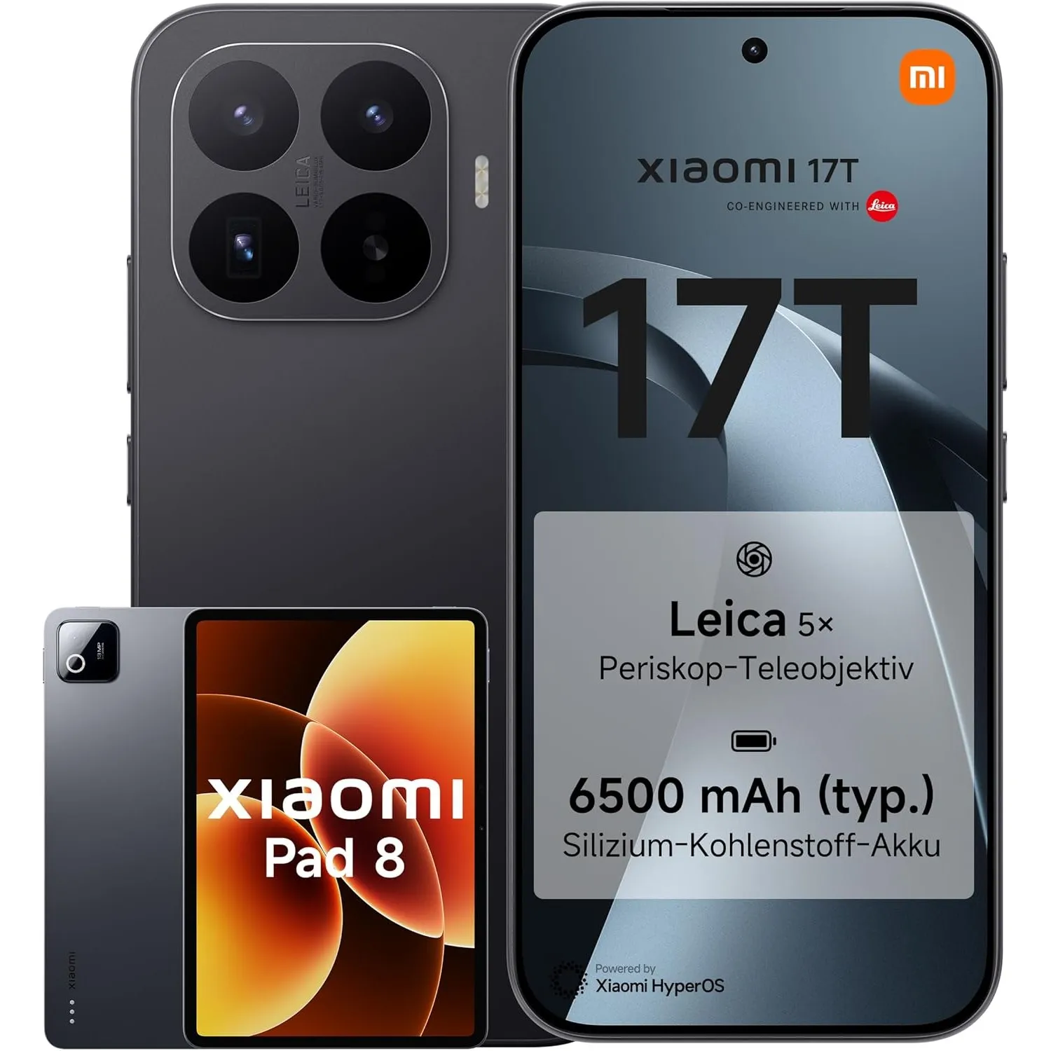 XIAOMI 17T Smartphone 12GB+512GB, Handy mit Android, 6,59'' 120Hz Display, 6500mAh Akku, Leica 5X Telekamera, 67W Hyper…