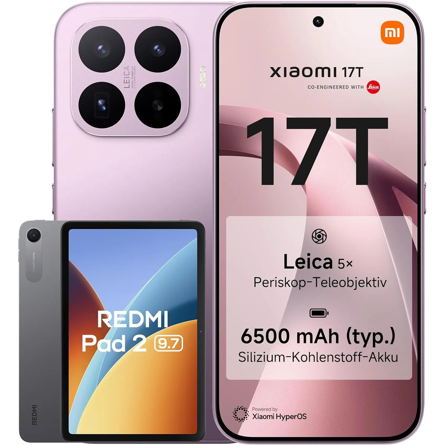 XIAOMI 17T 12+256G Violet Bundle Redmi Pad 2 9.7 4+64GB Gray