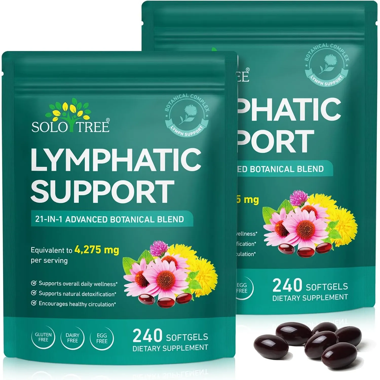 Lymphatic Drainage Dietary Supplement Herbal Blend for the Immune System and Fluid Health of Men and Women - Lymphatic …