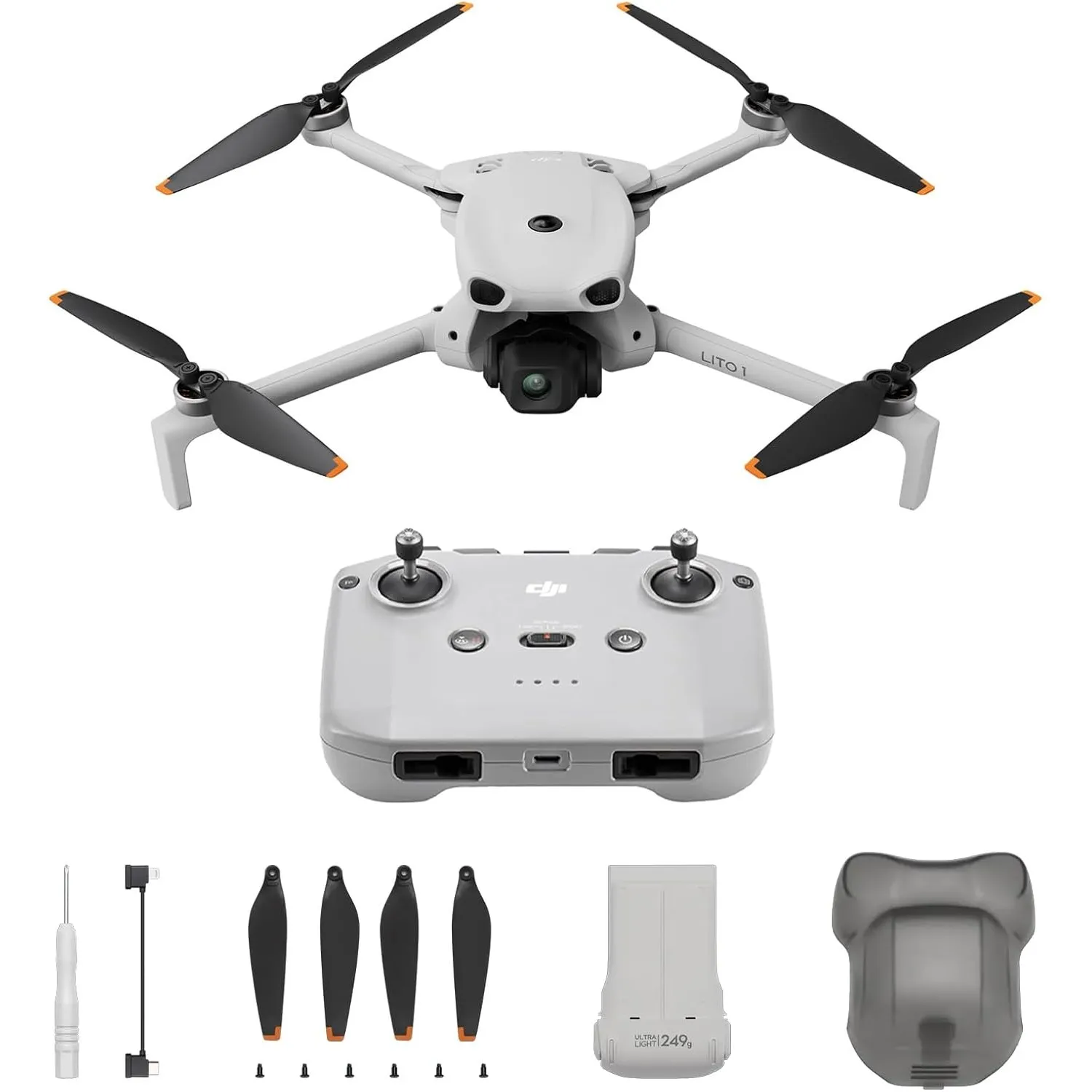 DJI Lito 1 Bundle mit Zubehör, 4K Kameradrohne, Hinderniserkennung, ActiveTrack, 4K-Video & 8K-Foto, Geeignet, Leicht &…