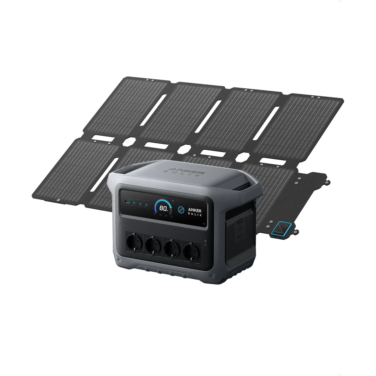 Anker SOLIX C1000 Gen 2 Powerstation mit 100W Faltbares Solarpanel, 1024Wh