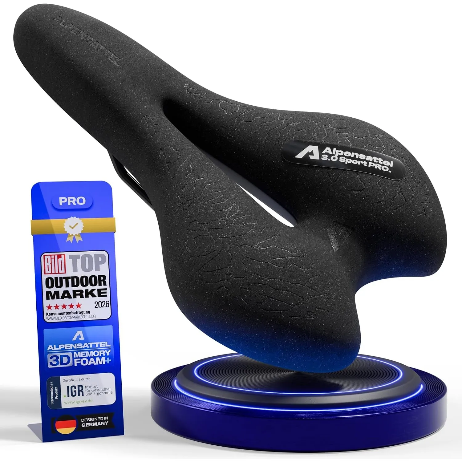 ALPENSATTEL® Ergonomischer Fahrradsattel [3D Memory Foam] - Fahrrad Sattel für Damen & Herren - Atmungsaktives Material…
