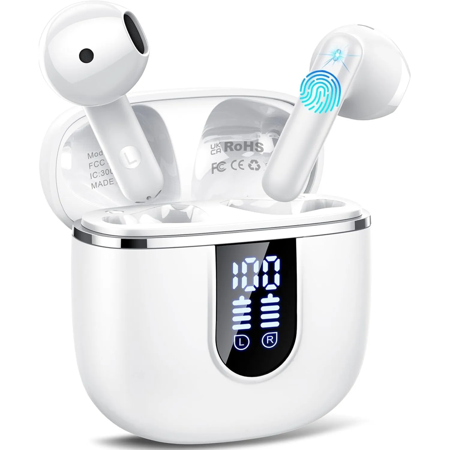 Bluetooth Kopfhörer 5.4, Kopfhörer Kabellos Bluetooth In Ear mit 6 ENC Noise Cancelling Mics, 40Std Stereo Ohrhörer mit…