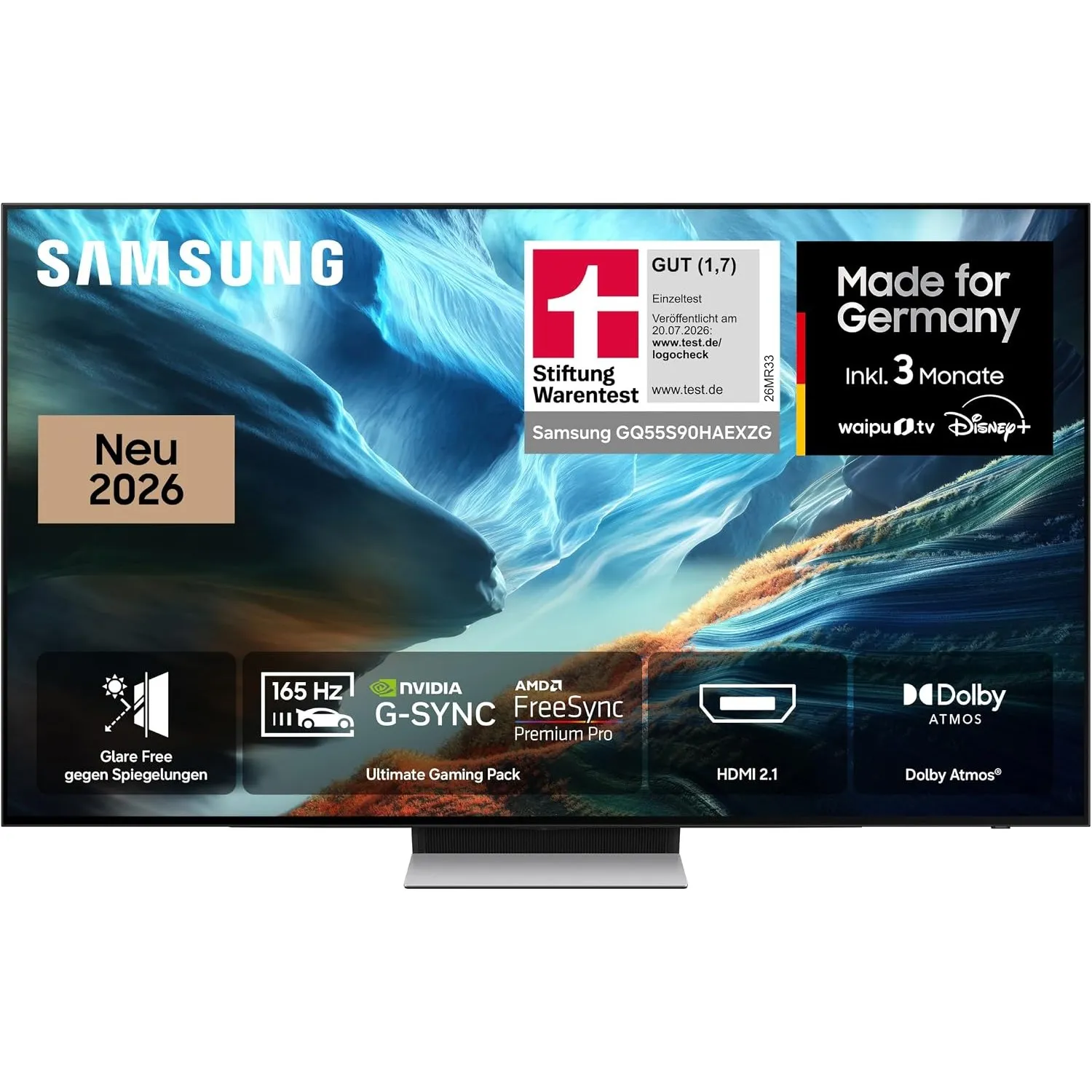 Samsung OLED S90H 4K 55 Zoll (138 cm), UHD Fernseher, Antireflexion mit Glare Free, OLED HDR+, Ultimate Gaming Pack (NV…