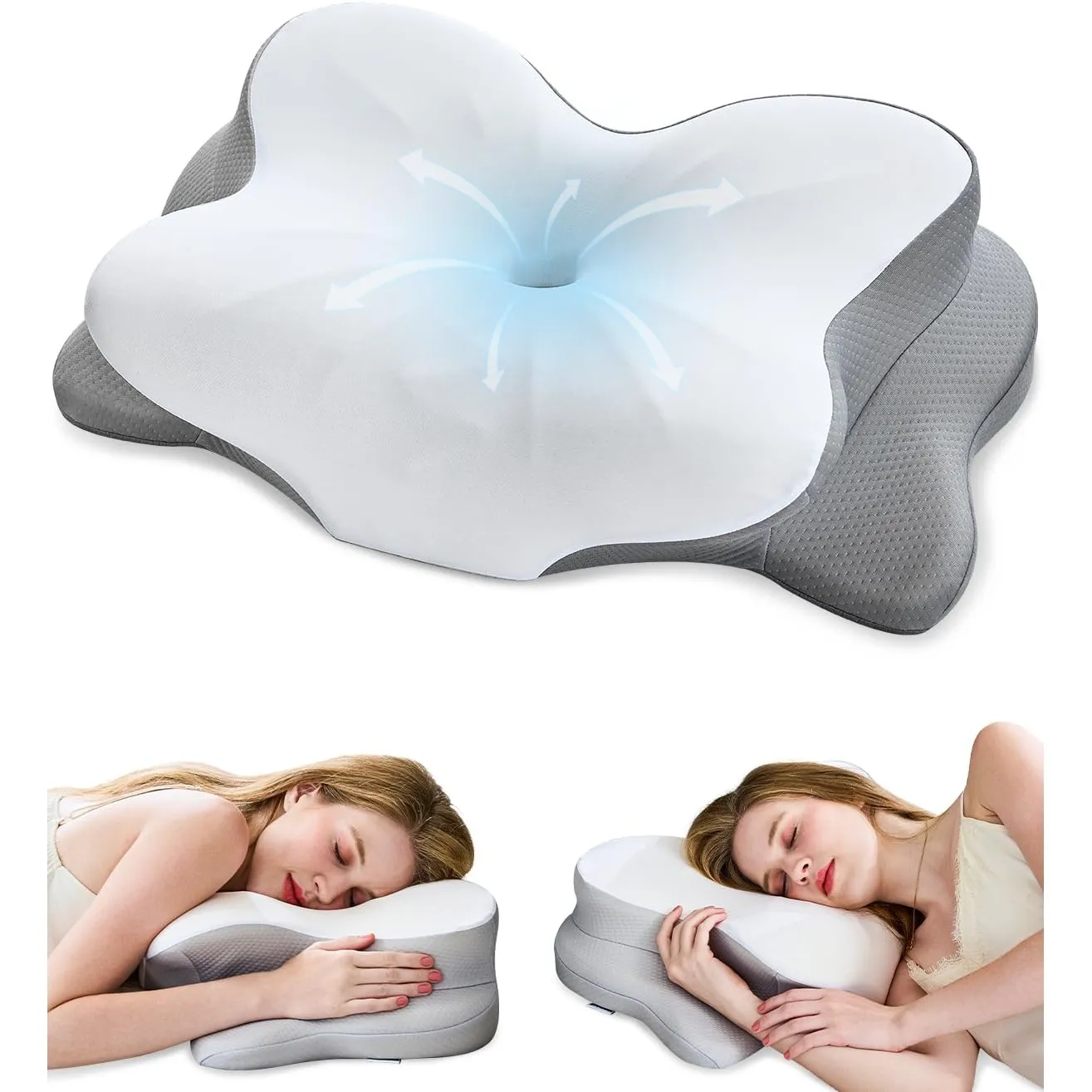 Nackenstützkissen, Memory Foam Kissen mit Nackenunterstützung