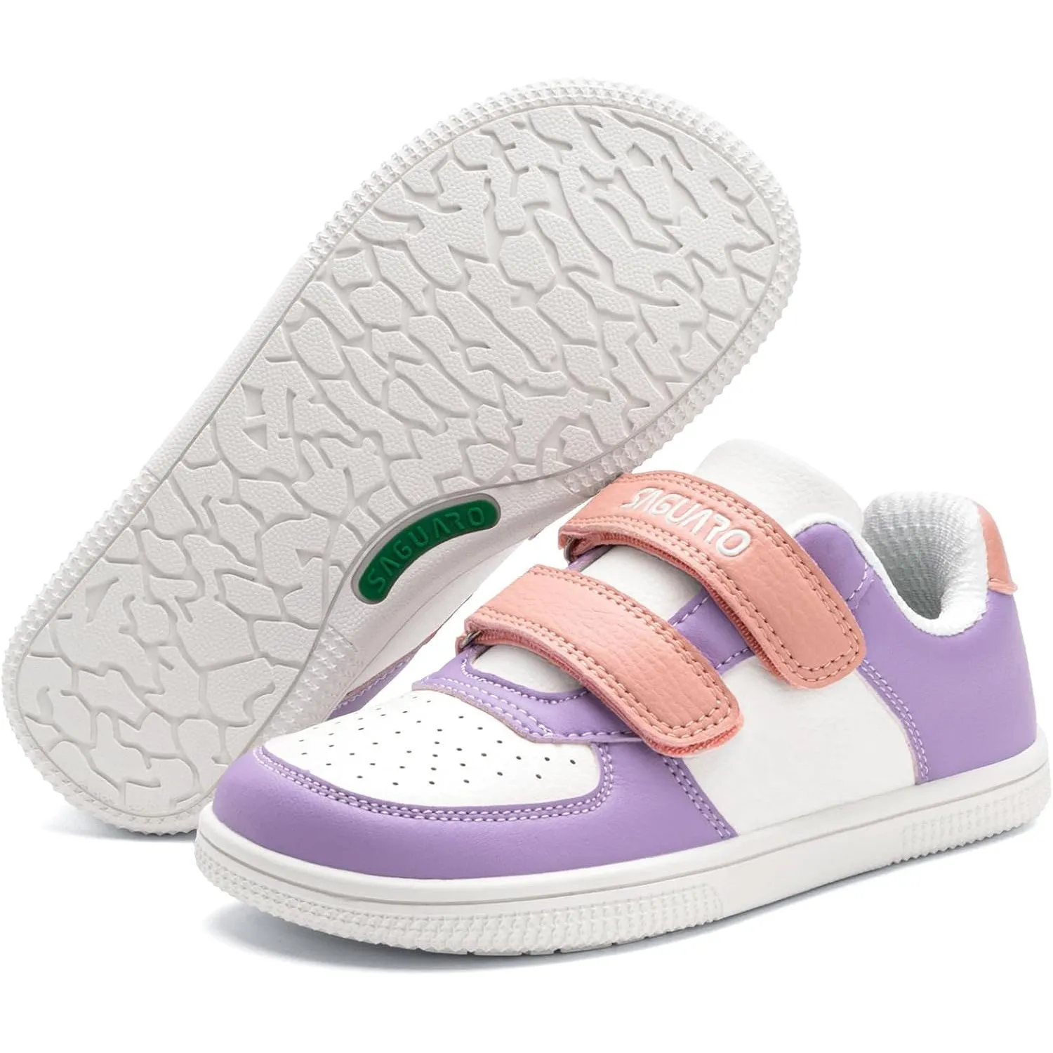 SAGUARO Kinder Barfußschuhe mit Klettverschluss, Breiter Zehenbox und Zero-Drop-Sohle, für Alltag, Kindergarten und Out…