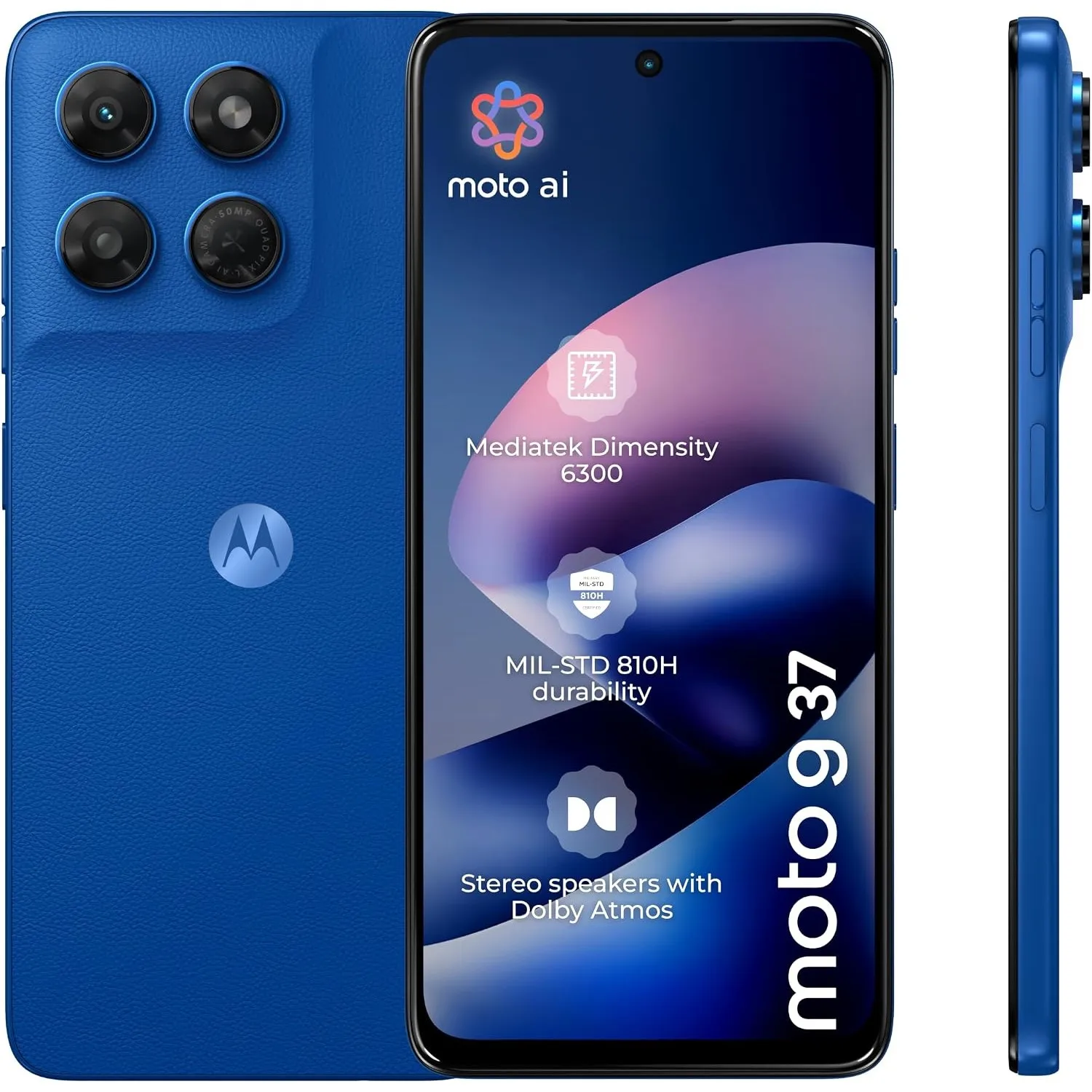Moto g37 Smartphone 50-MP-Kamera 4-128GB Blau