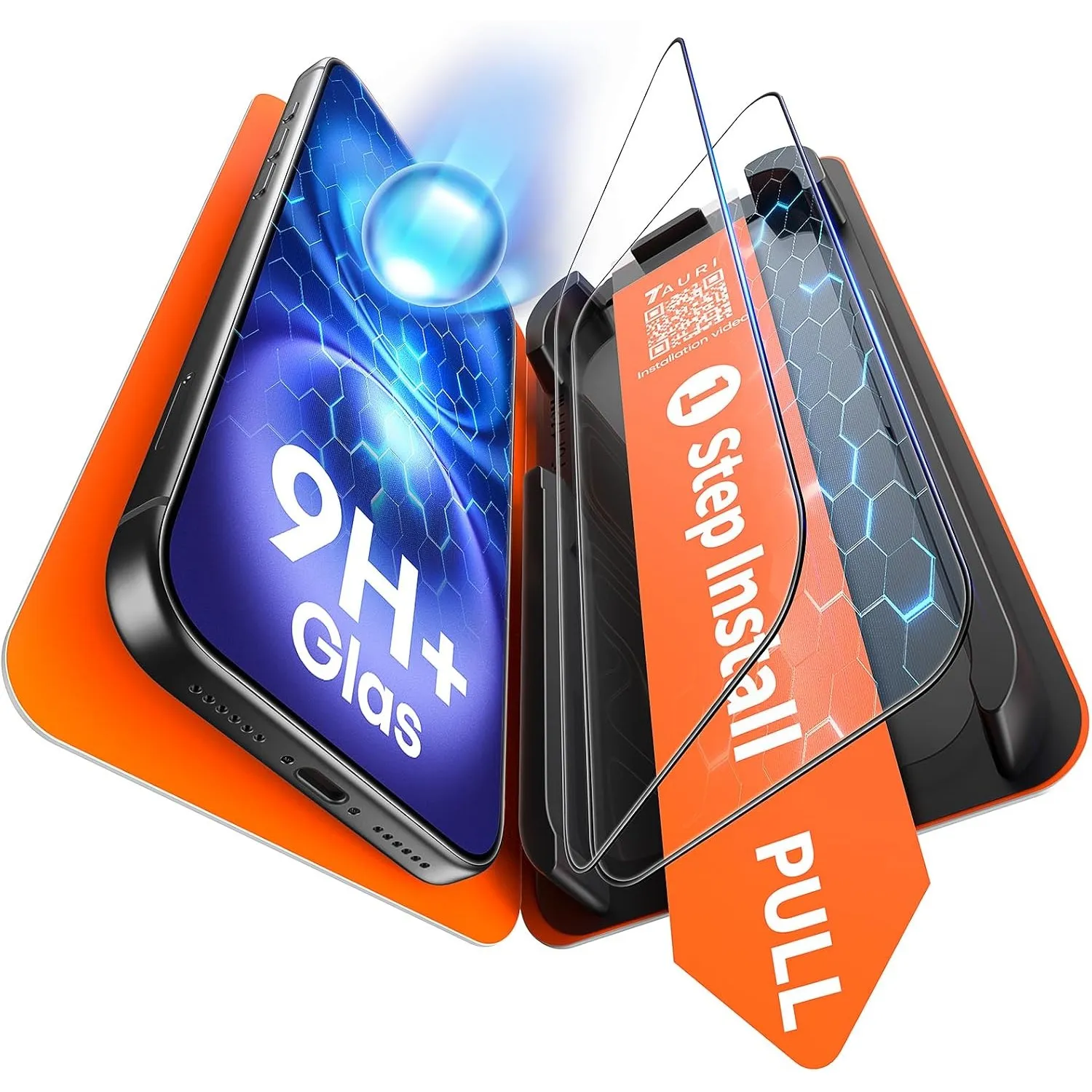 TAURI für iPhone 16 Panzerglas 6,1 Zoll - 2 Stück